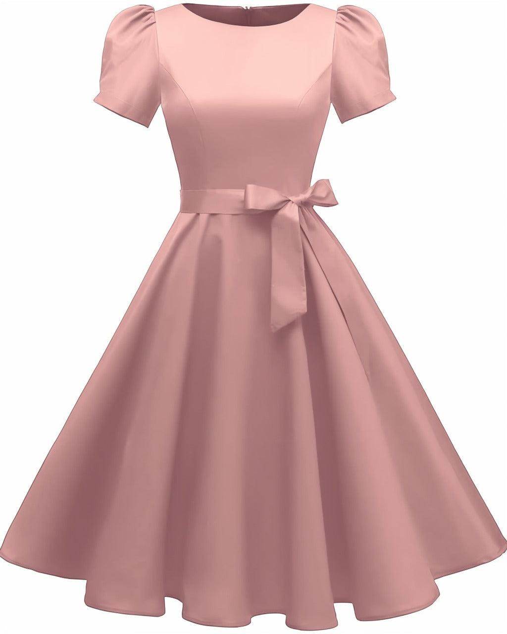 A-Line Knee Length Satin Graduation Dresses CS0555 - COCOMELODY