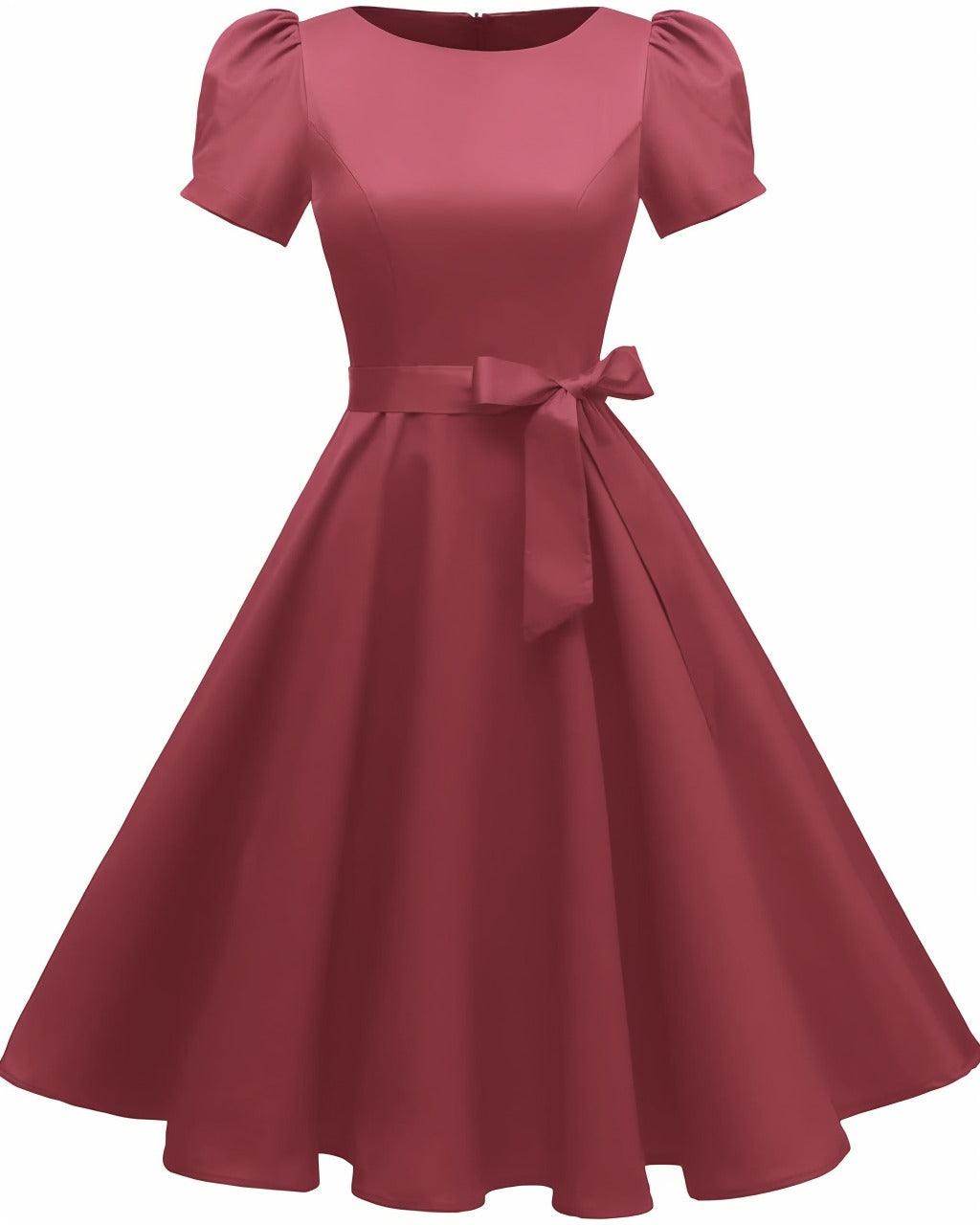 A-Line Knee Length Satin Graduation Dresses CS0555 - COCOMELODY
