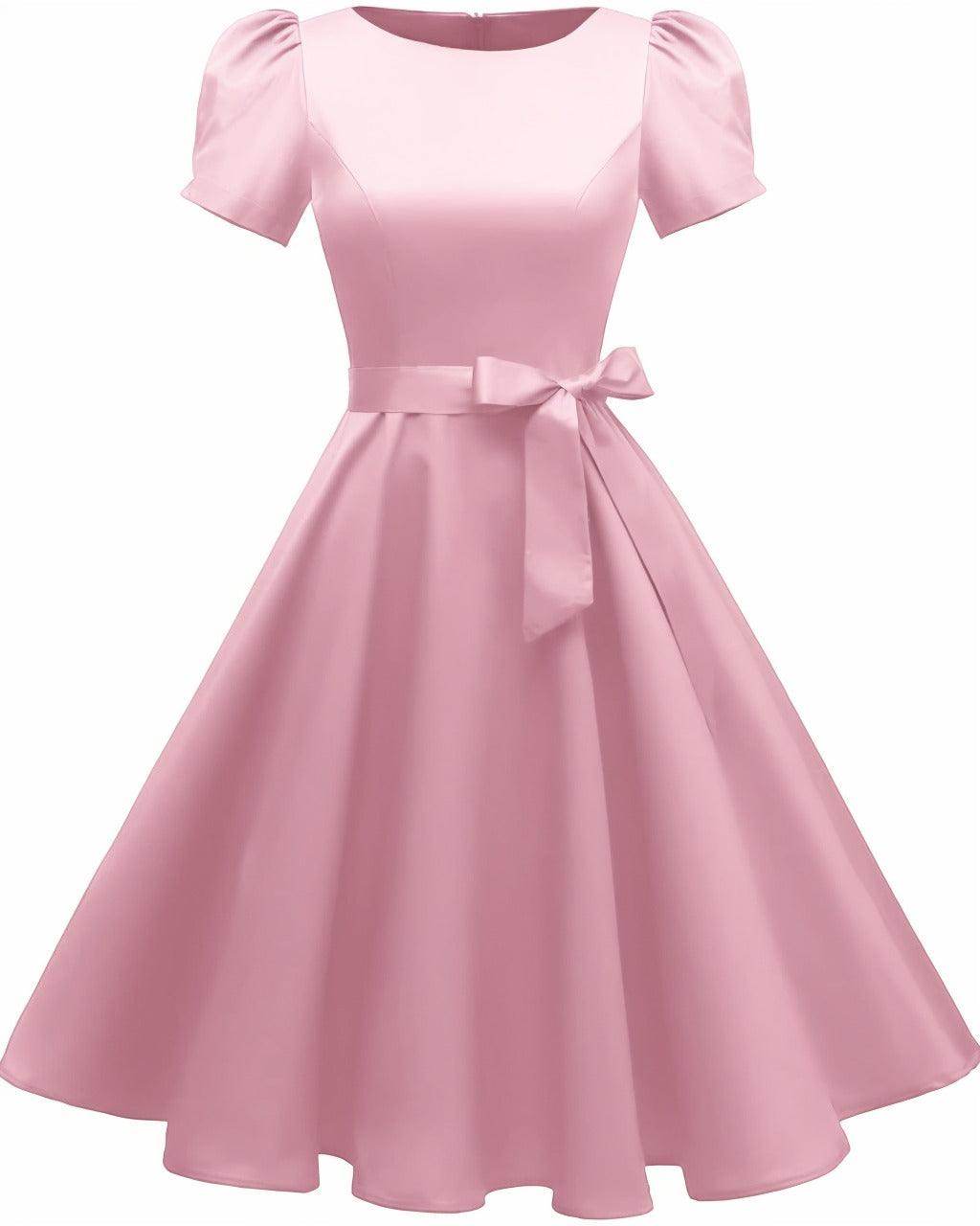 A-Line Knee Length Satin Graduation Dresses CS0555 - COCOMELODY