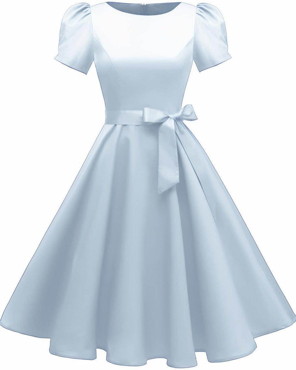 A-Line Knee Length Satin Graduation Dresses CS0555 - COCOMELODY