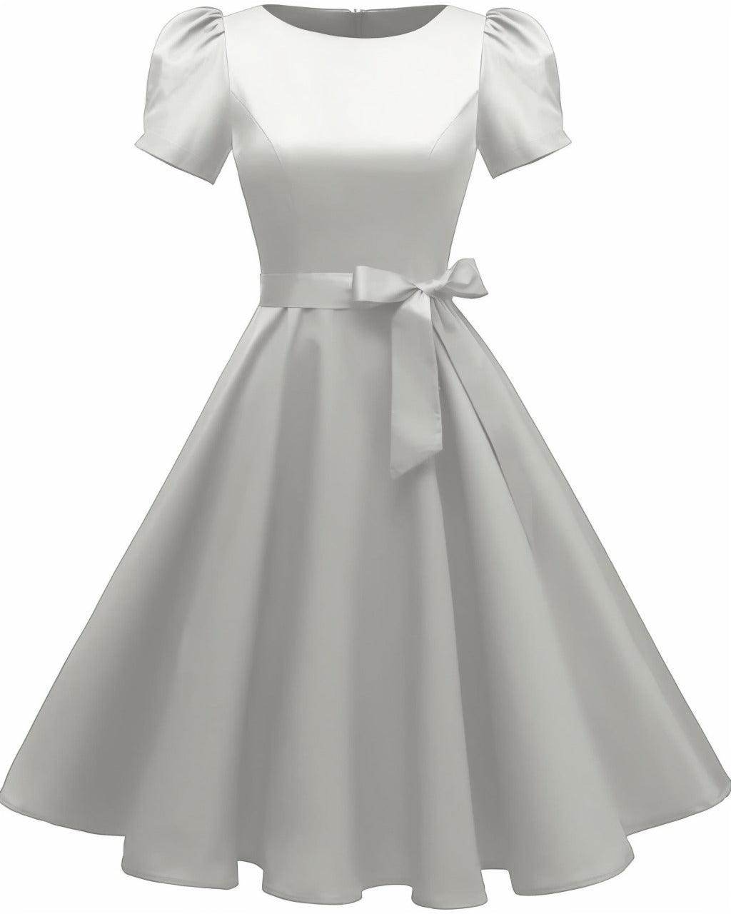 A-Line Knee Length Satin Graduation Dresses CS0555 - COCOMELODY