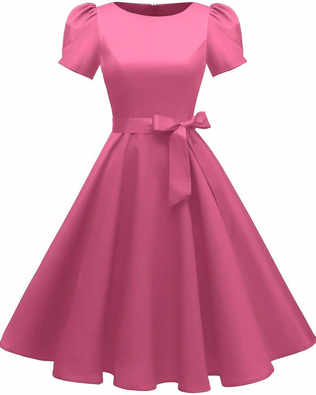 A-Line Knee Length Satin Graduation Dresses CS0555 - COCOMELODY