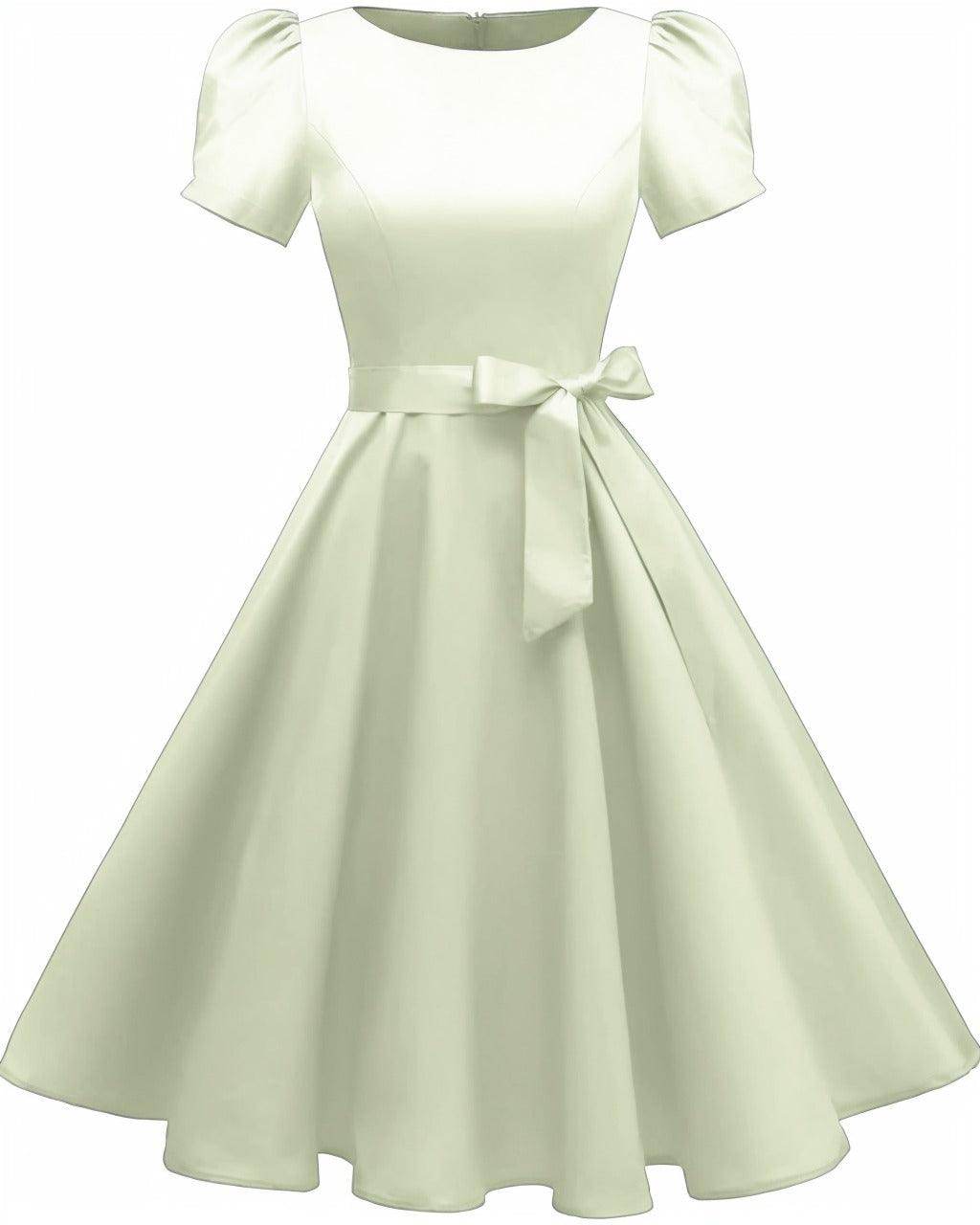 A-Line Knee Length Satin Graduation Dresses CS0555 - COCOMELODY