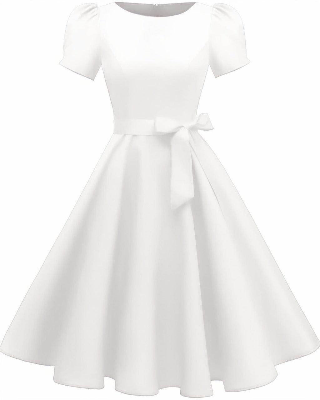 A-Line Knee Length Satin Graduation Dresses CS0555 - COCOMELODY