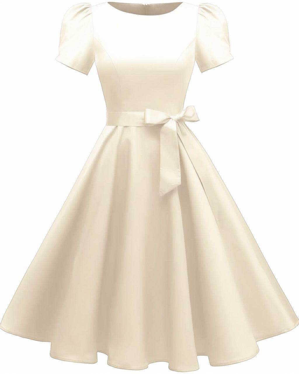 A-Line Knee Length Satin Graduation Dresses CS0555 - COCOMELODY