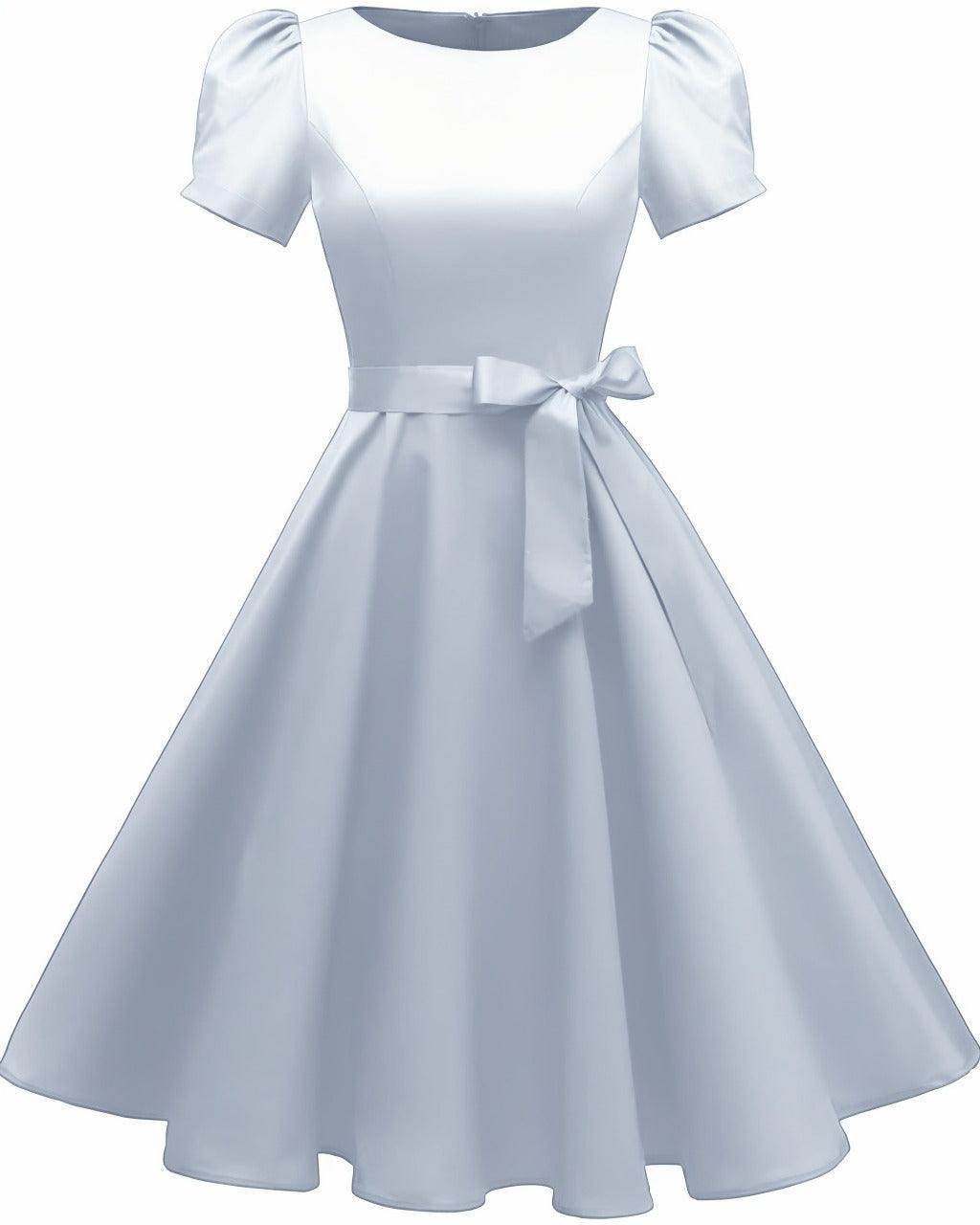 A-Line Knee Length Satin Graduation Dresses CS0555 - COCOMELODY