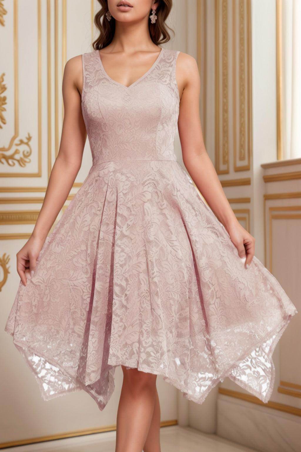 A-Line Tea Length Silk-Like Graduation Dresses CS0558 - COCOMELODY