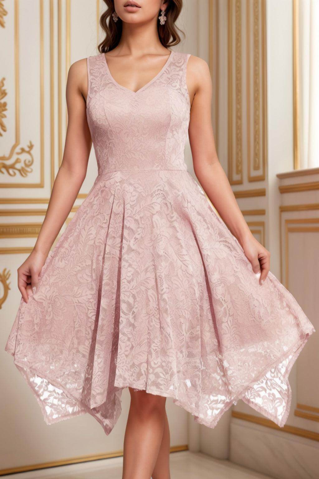 A-Line Tea Length Silk-Like Graduation Dresses CS0558 - COCOMELODY