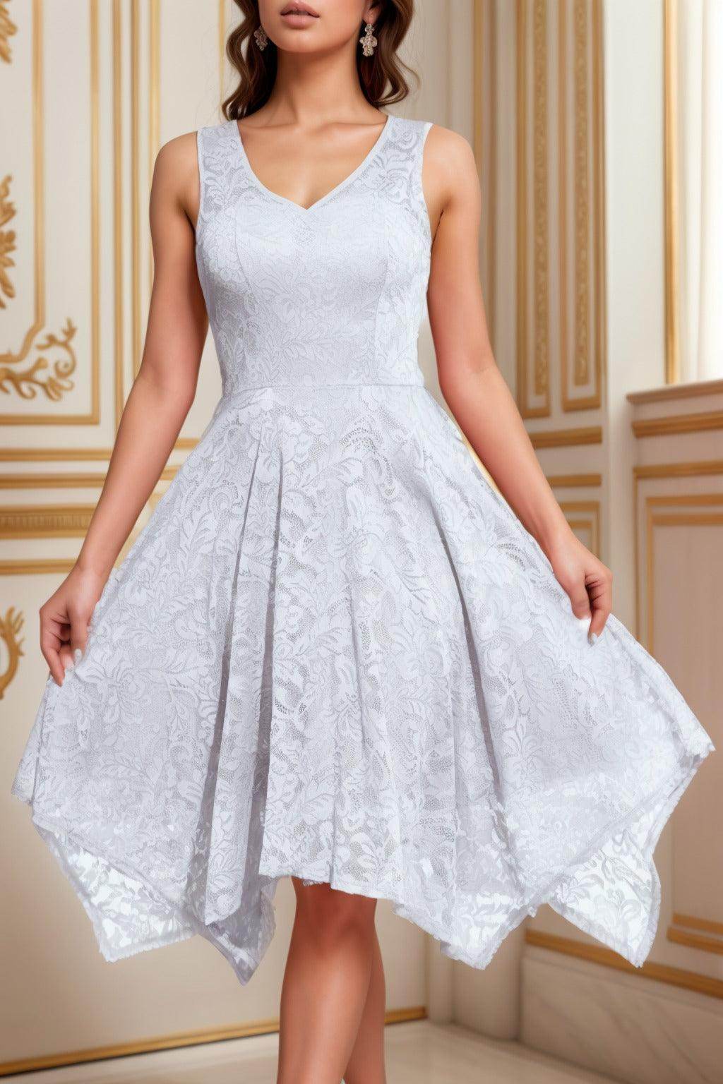 A-Line Tea Length Silk-Like Graduation Dresses CS0558 - COCOMELODY