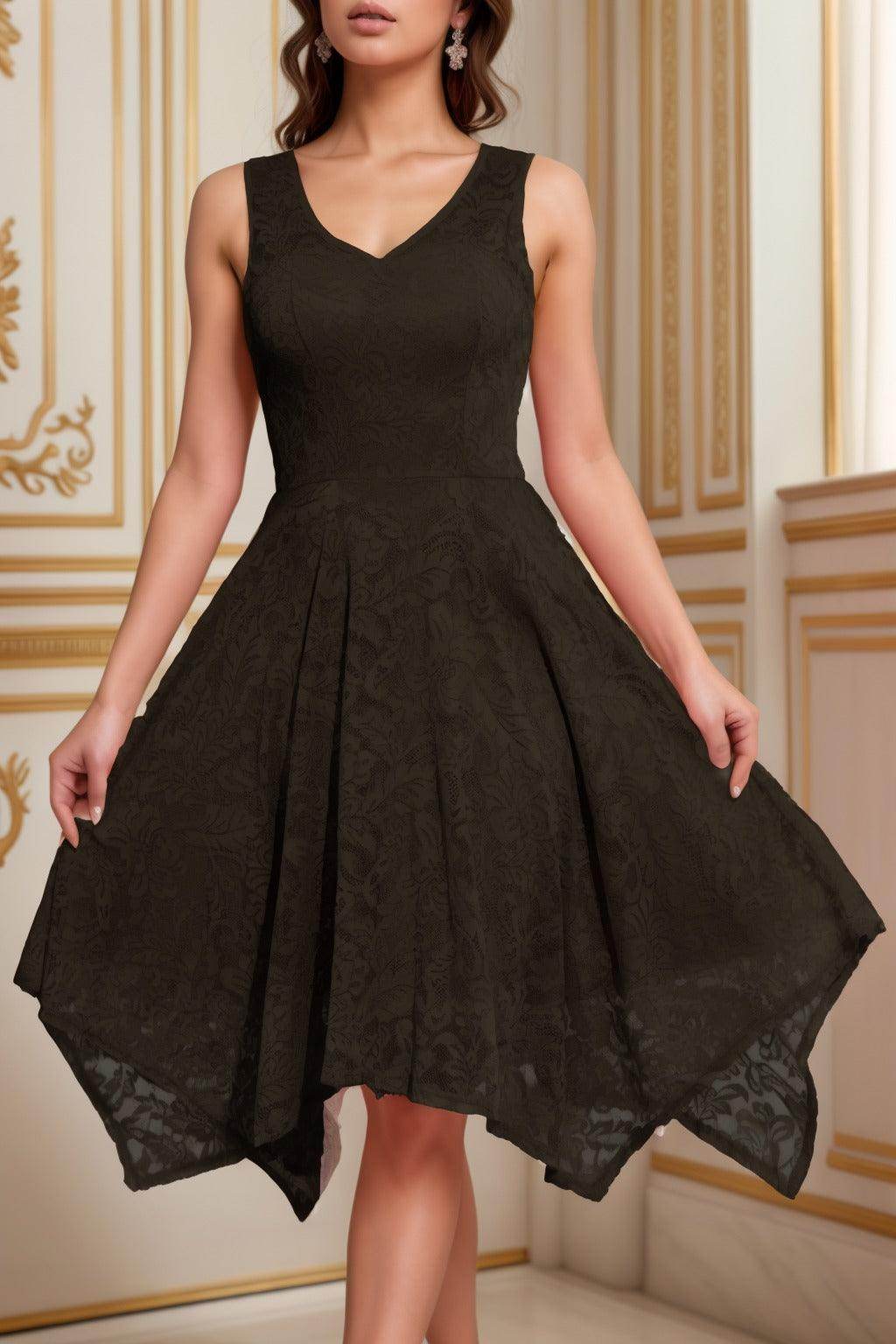 A-Line Tea Length Silk-Like Graduation Dresses CS0558 - COCOMELODY