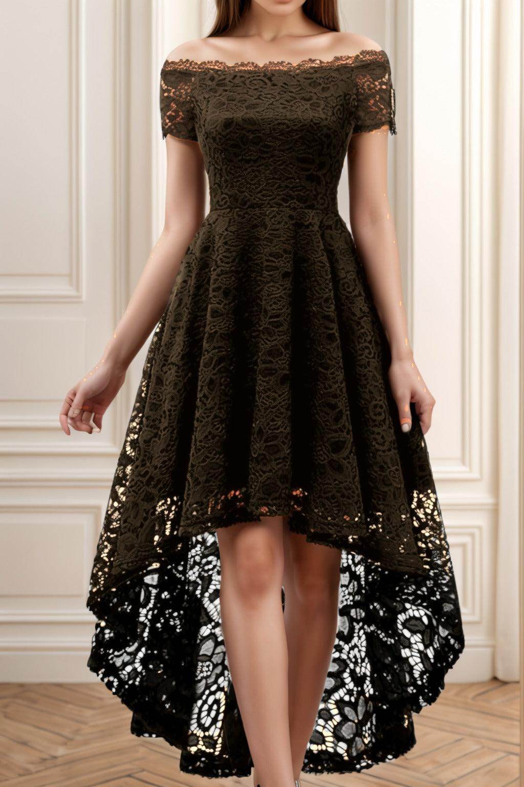 A-Line High-Low Silk-Like Graduation Dresses COCOMELODY CS0562 A-Line High-Low Silk-Like Graduation Dresses COCOMELODY CS0562