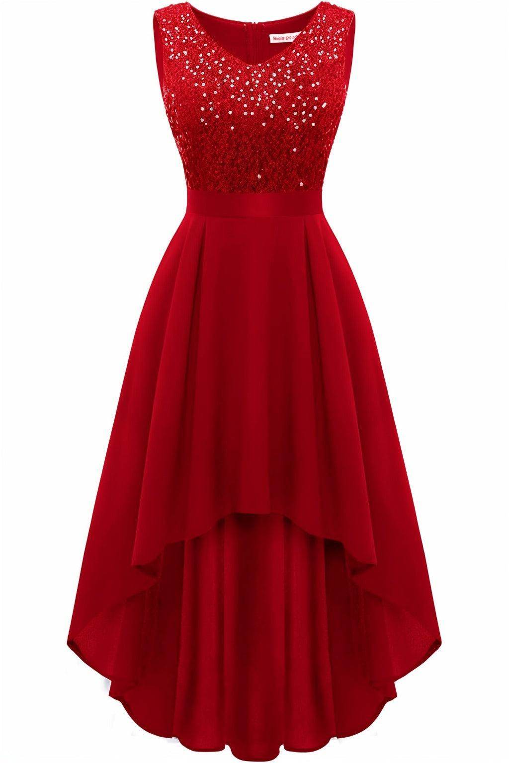 A-Line Knee Length Sequined Graduation Dresses COCOMELODY CS0563, Mulberry A-Line Knee Length Sequined Graduation Dresses COCOMELODY CS0563, Mulberry