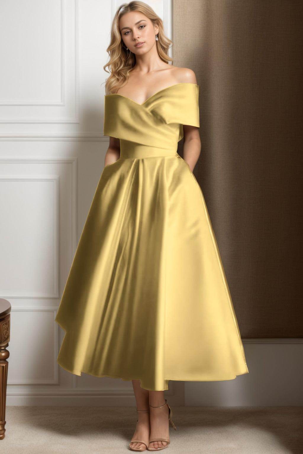 A-Line Ankle Length Satin Graduation Dresses CS0564 - COCOMELODY