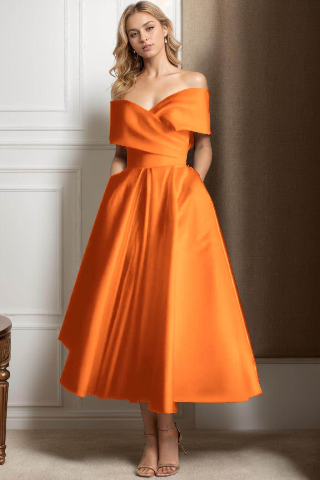 A-Line Ankle Length Satin Graduation Dresses CS0564 - COCOMELODY