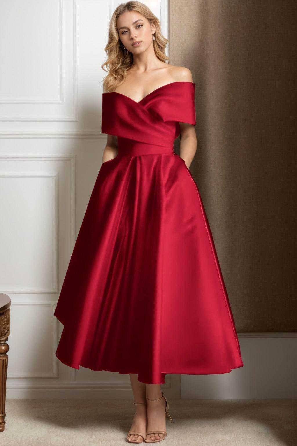 A-Line Ankle Length Satin Graduation Dresses CS0564 - COCOMELODY