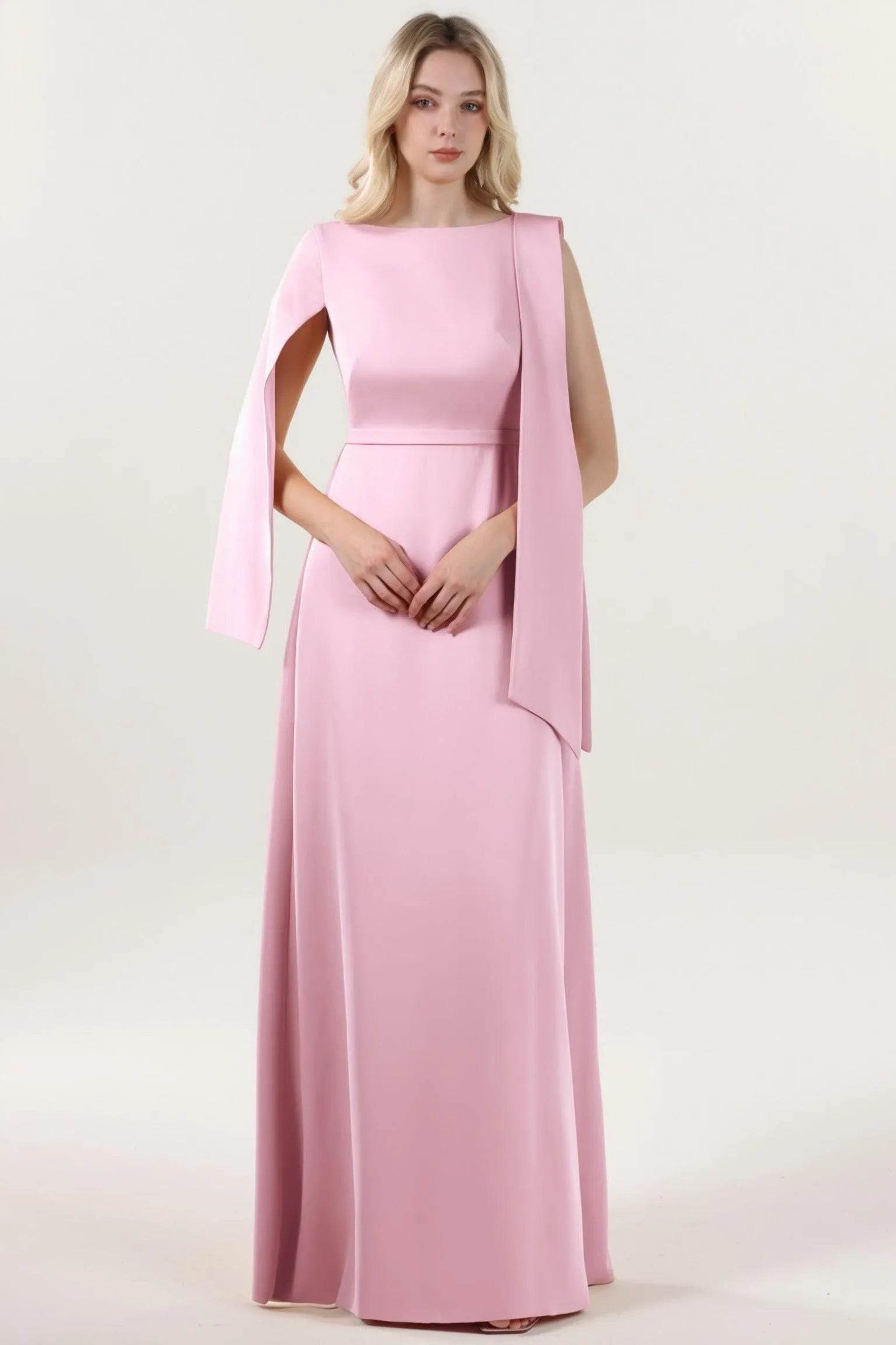 A-Line Maxi Stretch Crepe Formal Dress CS0586 - COCOMELODY