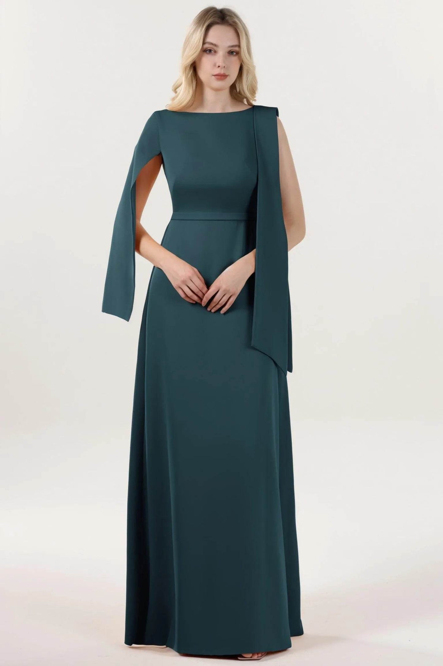 A-Line Maxi Stretch Crepe Formal Dress CS0586 - COCOMELODY