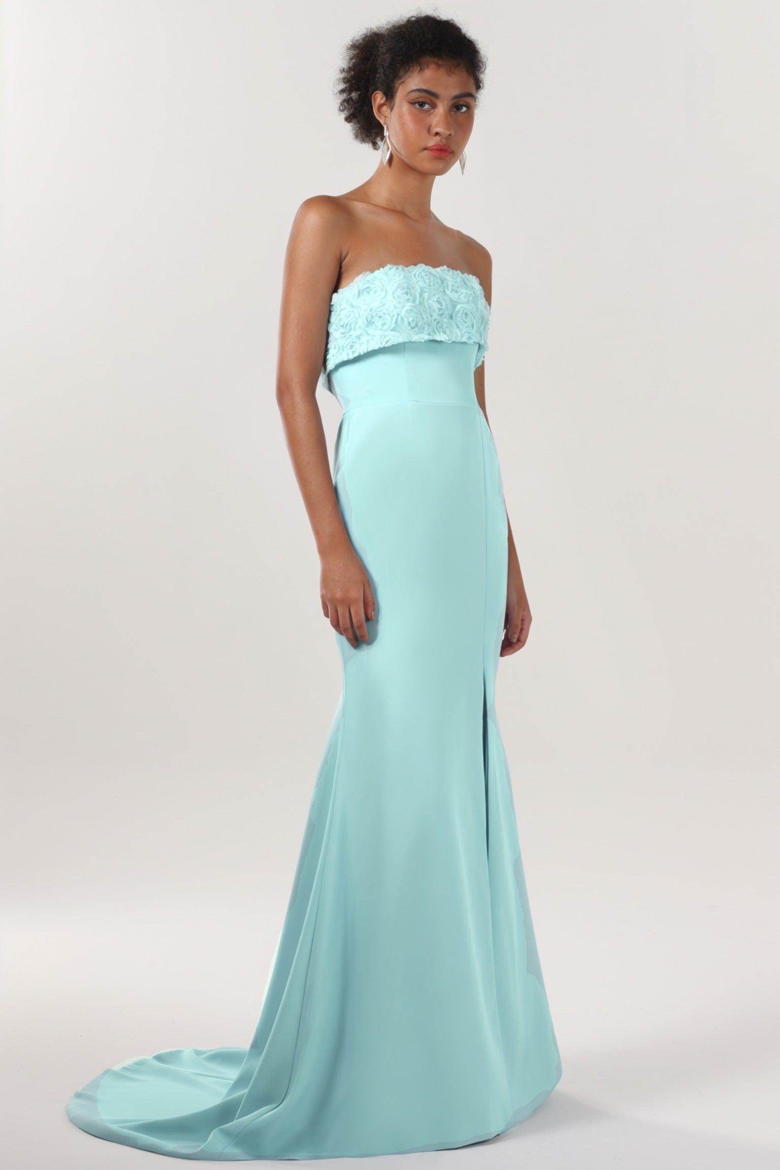 Trumpet-Mermaid Sweep-Brush Train Stretch Crepe Bridesmaid Dress CS0591BM - COCOMELODY