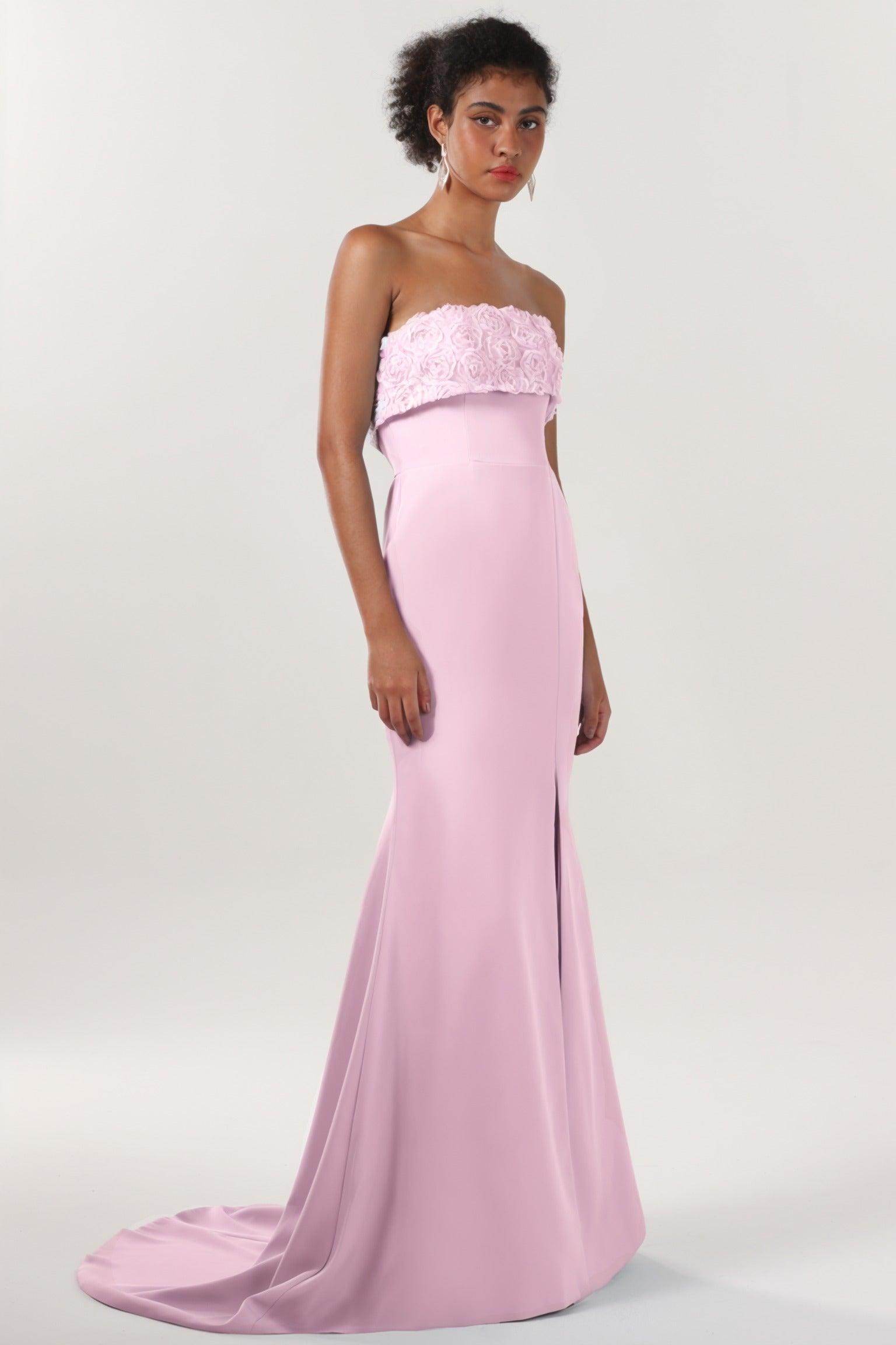 Trumpet-Mermaid Sweep-Brush Train Stretch Crepe Bridesmaid Dress CS0591BM - COCOMELODY