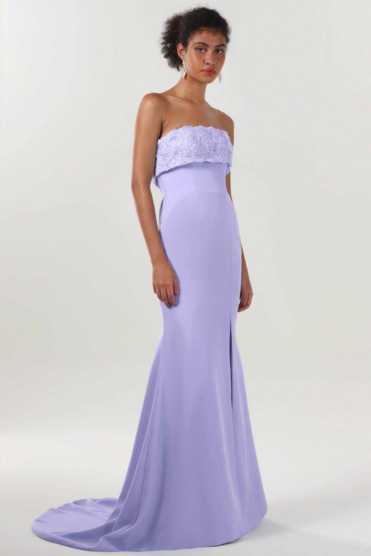 Trumpet-Mermaid Sweep-Brush Train Stretch Crepe Bridesmaid Dress CS0591BM - COCOMELODY
