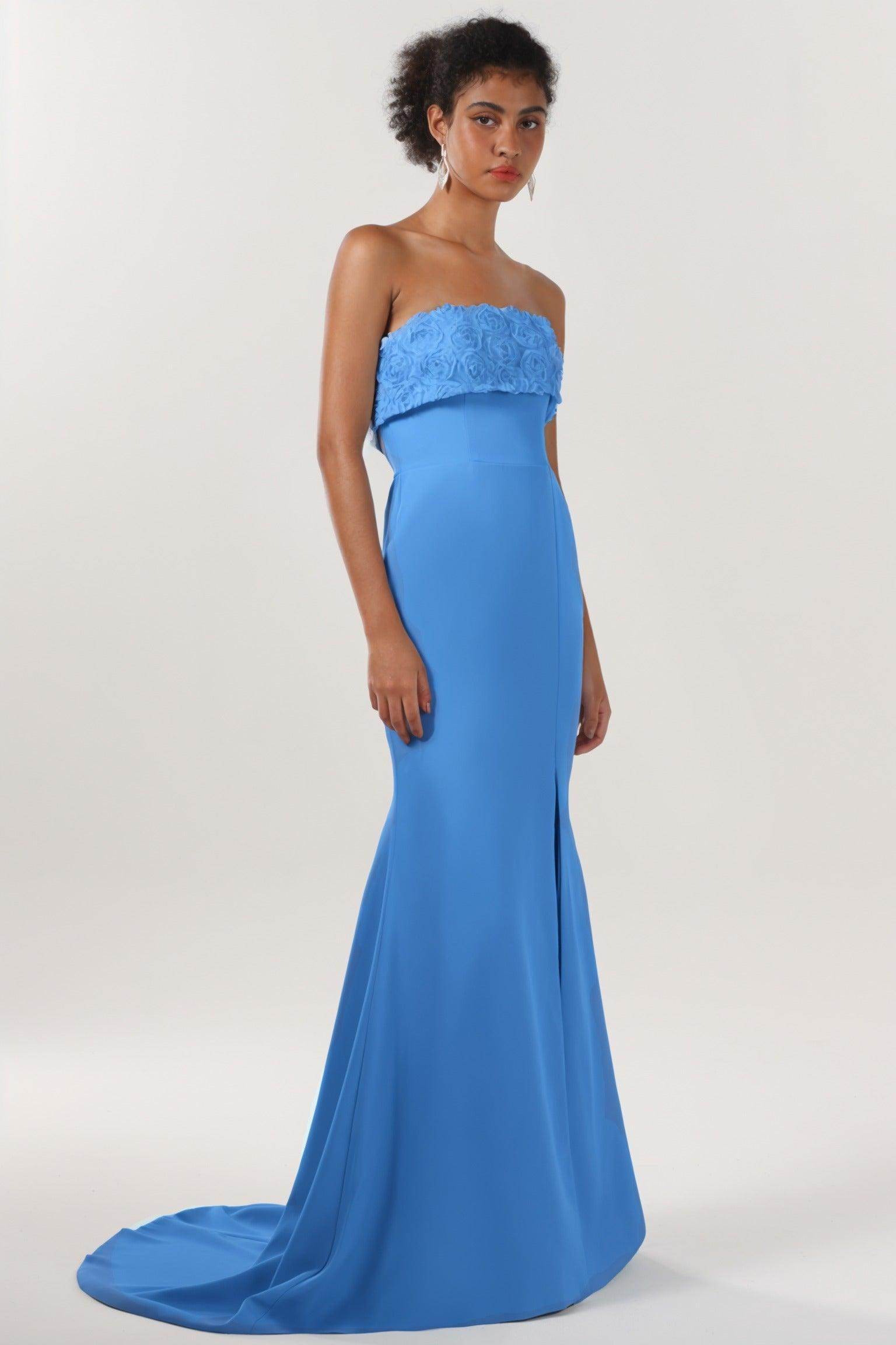 Trumpet-Mermaid Sweep-Brush Train Stretch Crepe Bridesmaid Dress CS0591BM - COCOMELODY