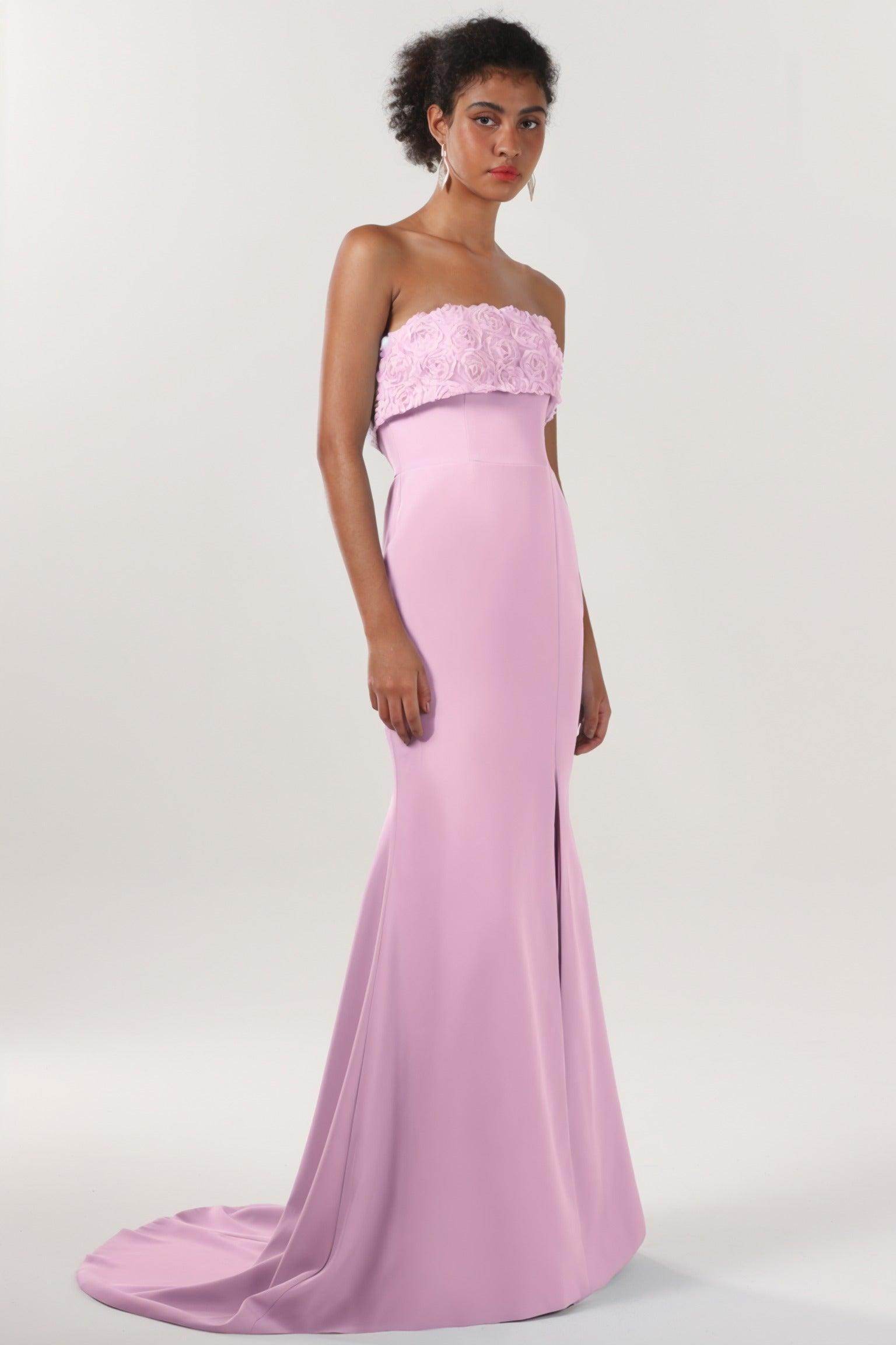 Trumpet-Mermaid Sweep-Brush Train Stretch Crepe Bridesmaid Dress CS0591BM - COCOMELODY