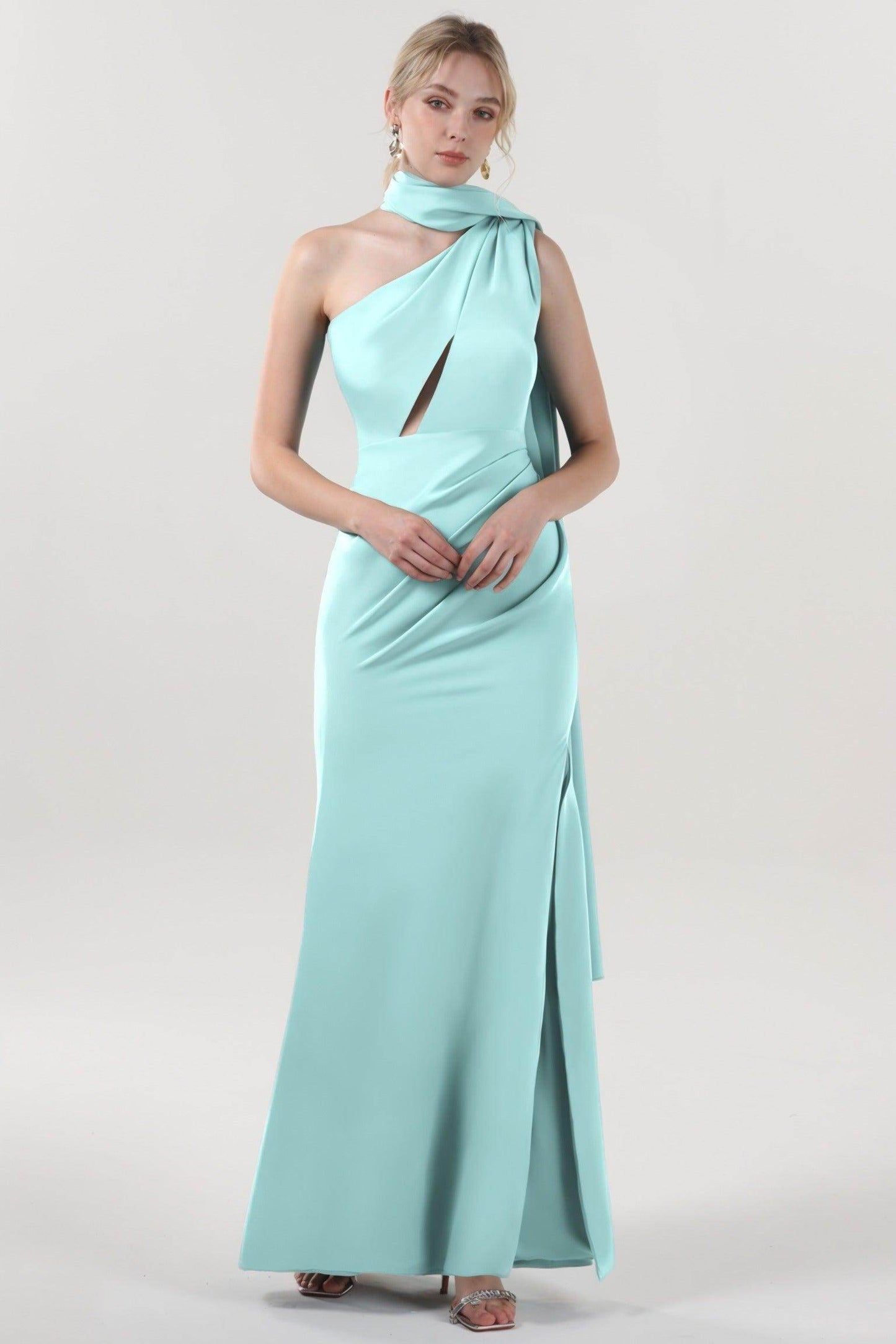 Sheath-Column Maxi Stretch Crepe Formal Dress CS0593 - COCOMELODY