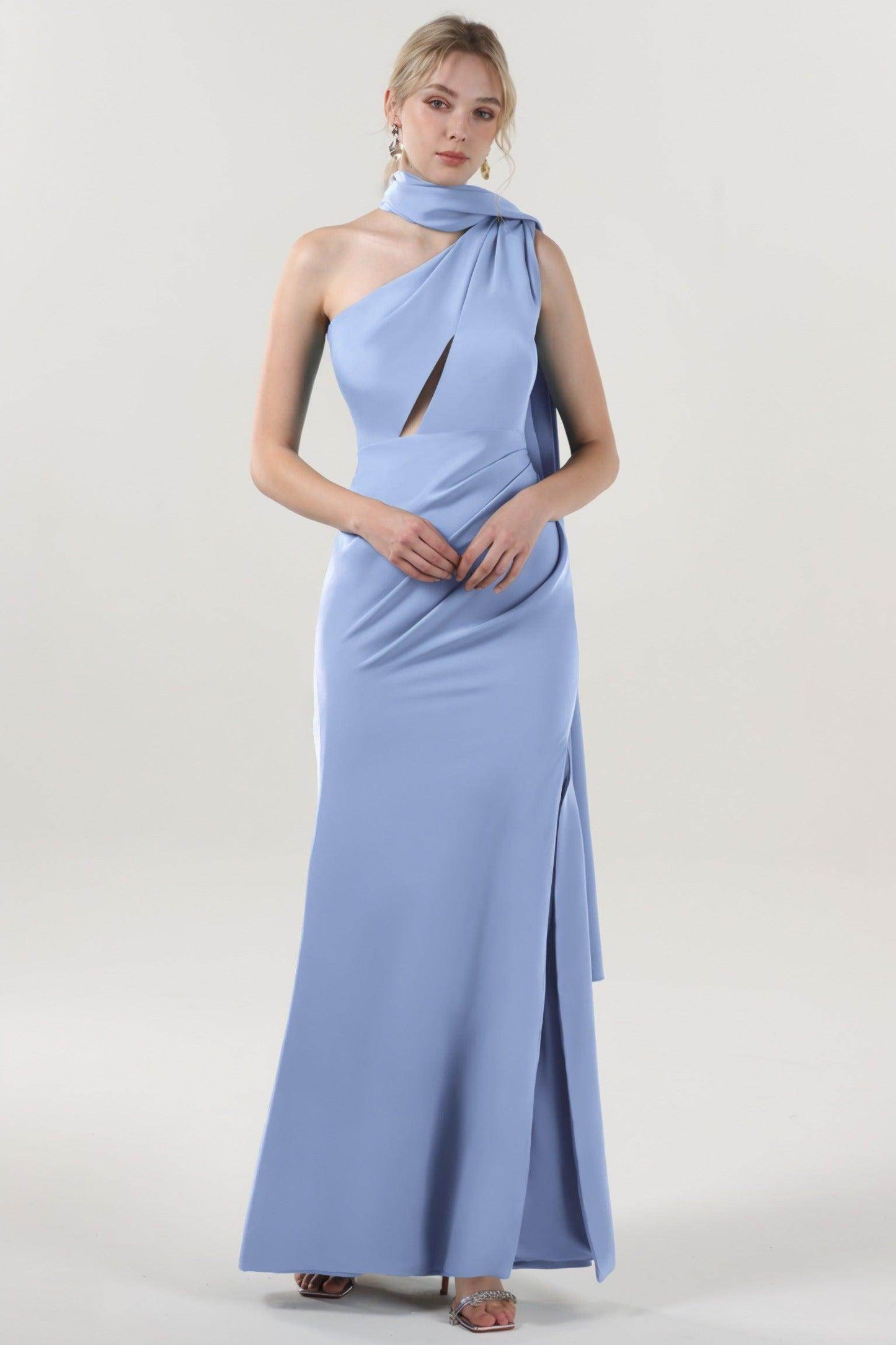 Sheath-Column Maxi Stretch Crepe Formal Dress CS0593 - COCOMELODY