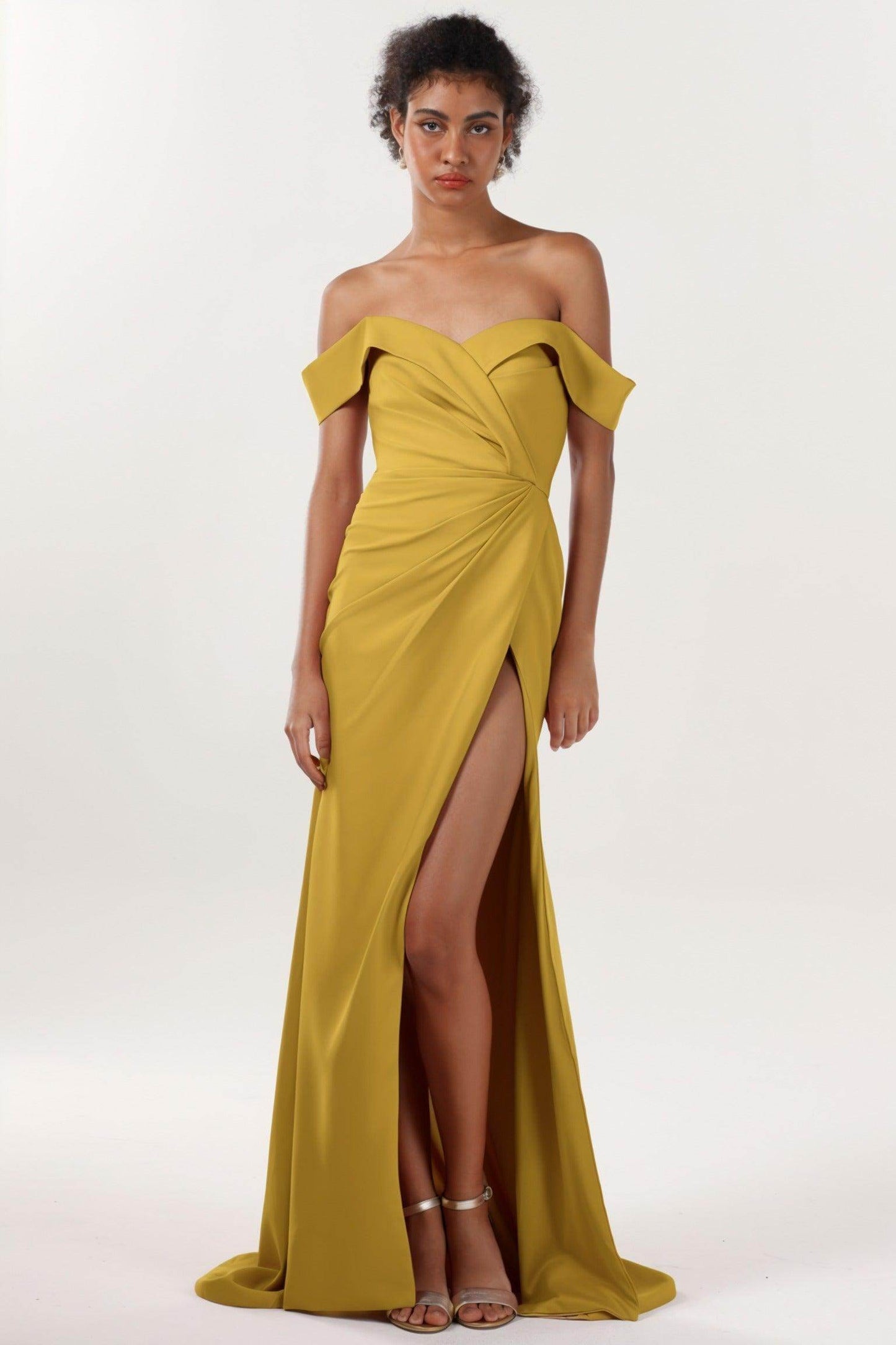 Sheath-Column Sweep-Brush Train Stretch Crepe Formal Dress CS0595 - COCOMELODY