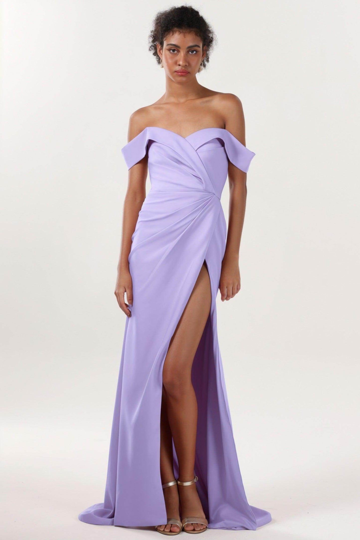 Sheath-Column Sweep-Brush Train Stretch Crepe Formal Dress CS0595 - COCOMELODY