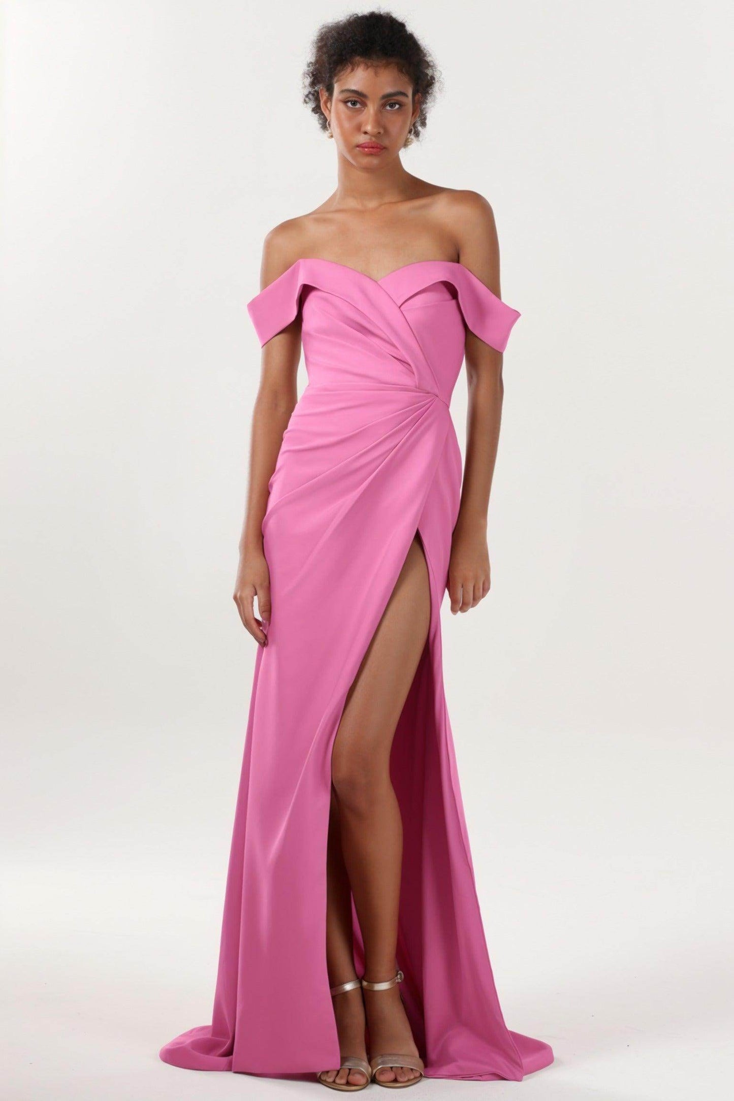 Sheath-Column Sweep-Brush Train Stretch Crepe Formal Dress CS0595 - COCOMELODY