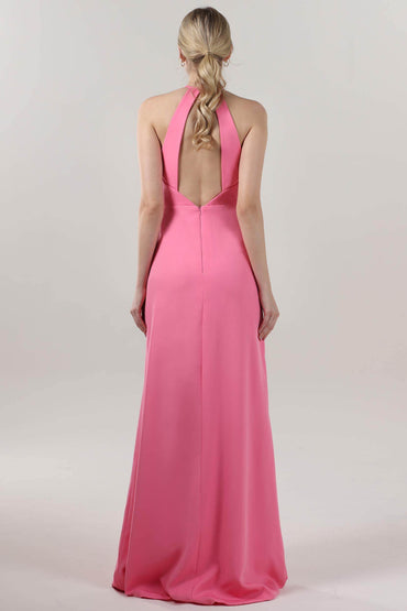 Sheath-Column Maxi Stretch Crepe Bridesmaid Dress CS0597BM - COCOMELODY