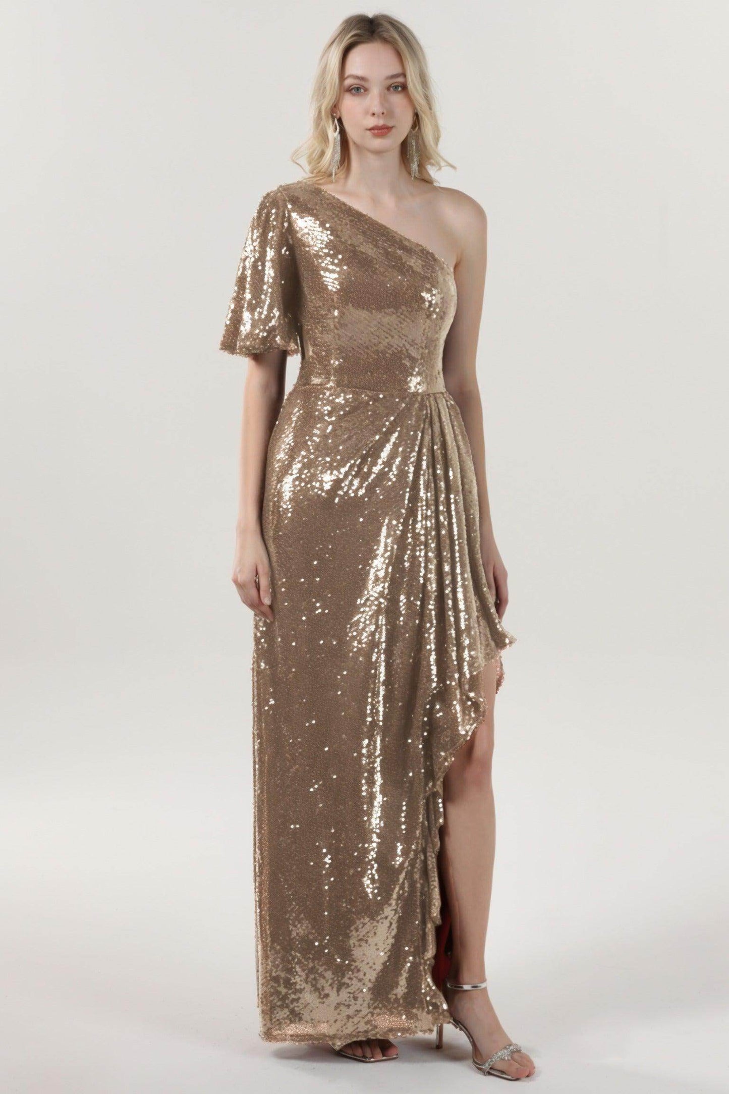 Sheath-Column Maxi Sequined Formal Dress CS0620 - COCOMELODY