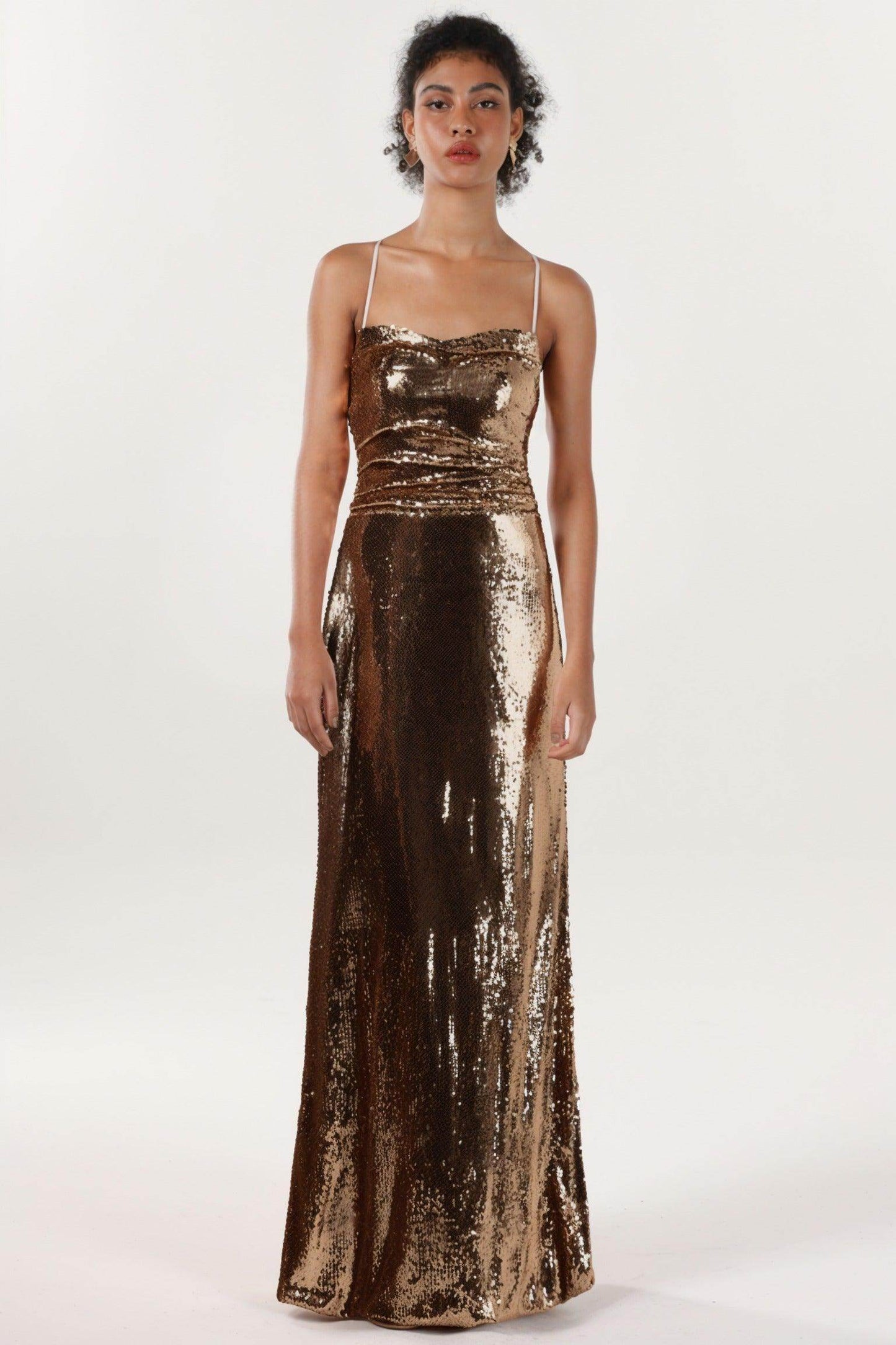 Sheath-Column Maxi Sequined Formal Dress CS0622 - COCOMELODY
