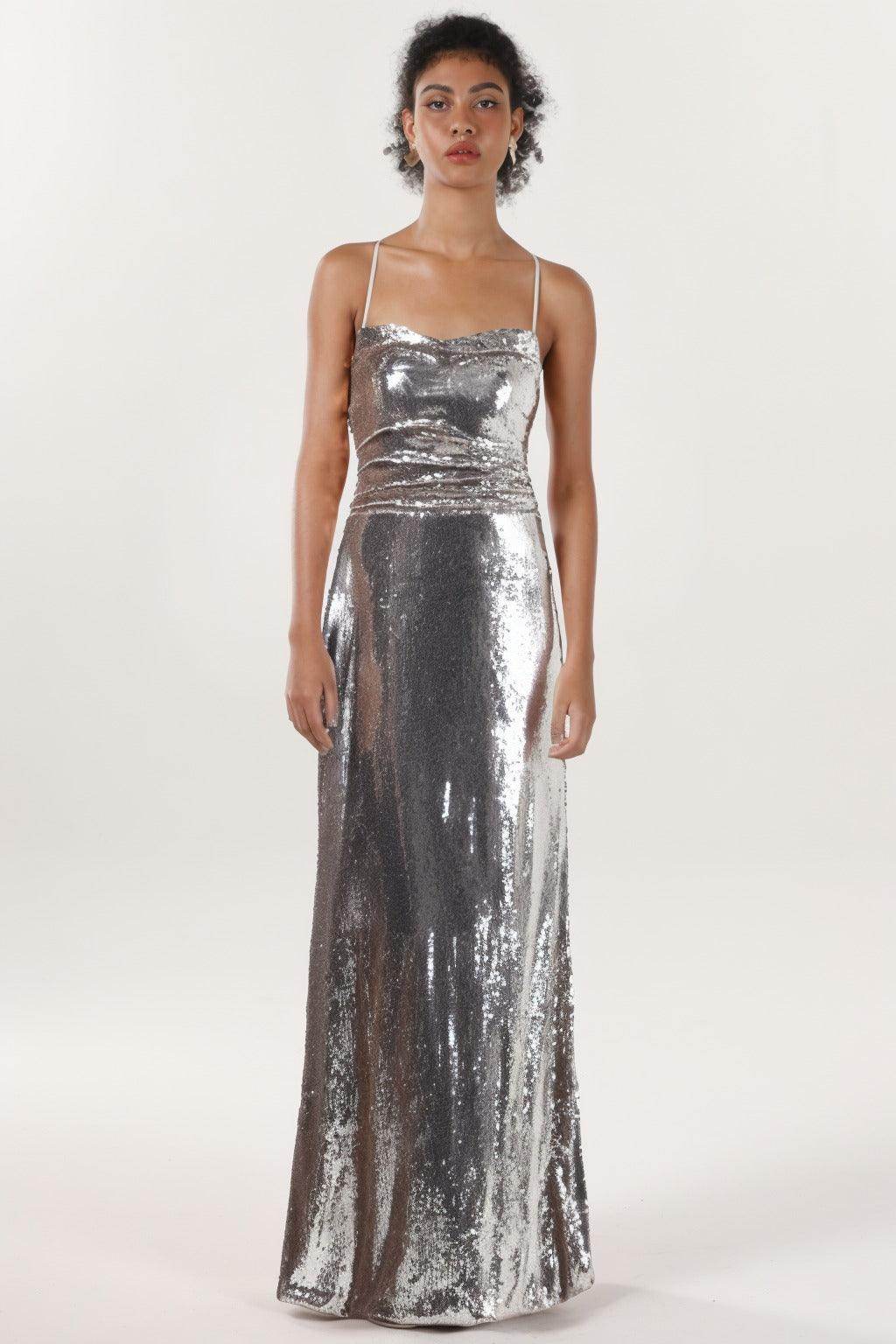 Sheath-Column Maxi Sequined Formal Dress CS0622 - COCOMELODY