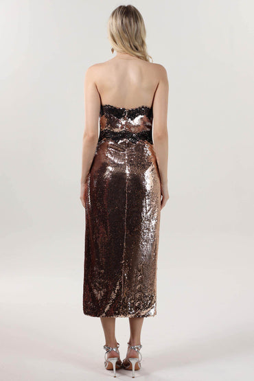 Sheath-Column Midi Sequined Formal Dress CS0623 - COCOMELODY