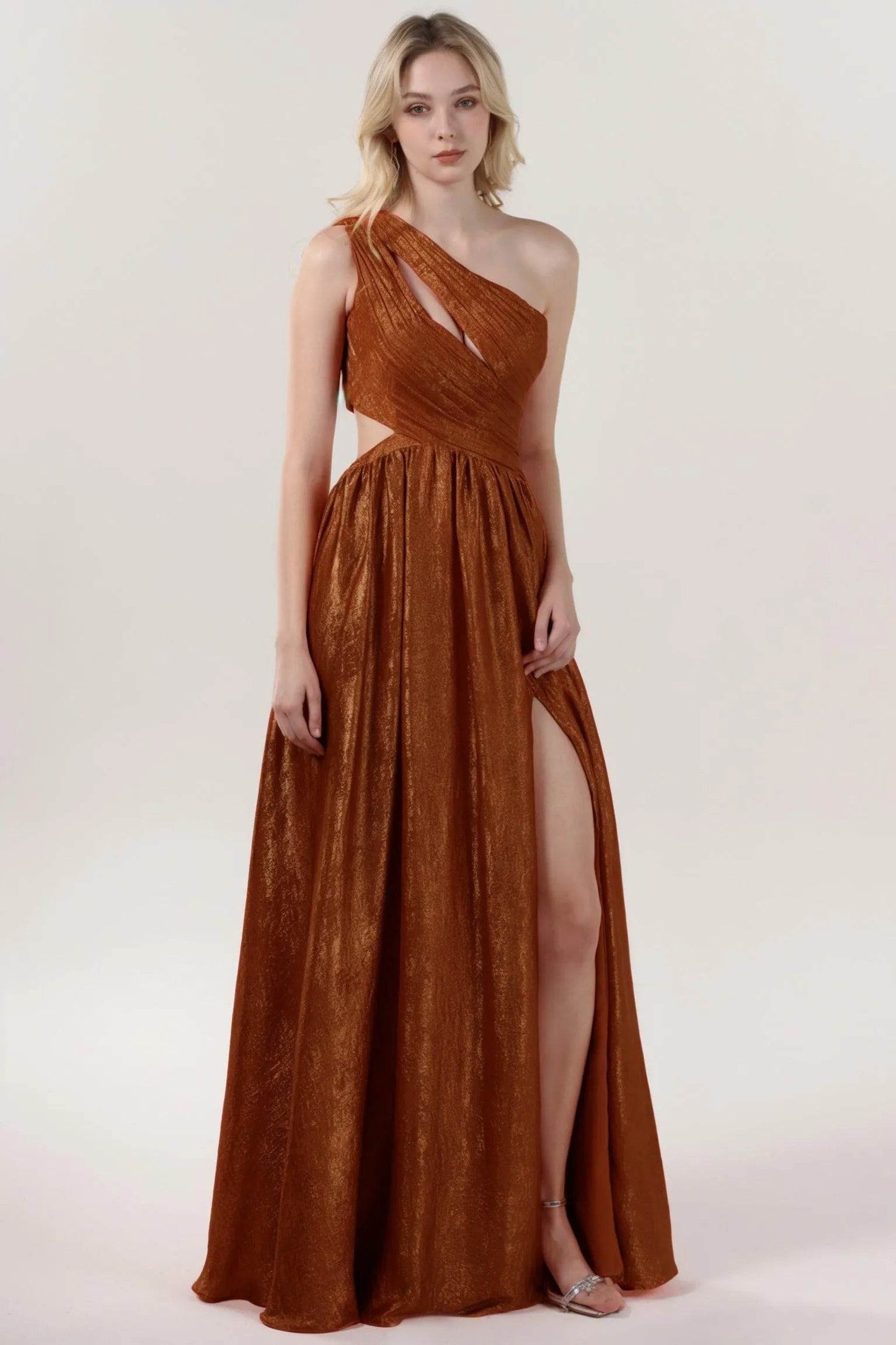 A-Line Maxi Metallic Formal Dress CS0642 - COCOMELODY