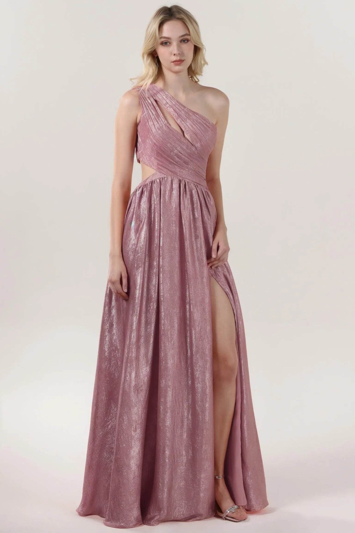 A-Line Maxi Metallic Formal Dress CS0642 - COCOMELODY