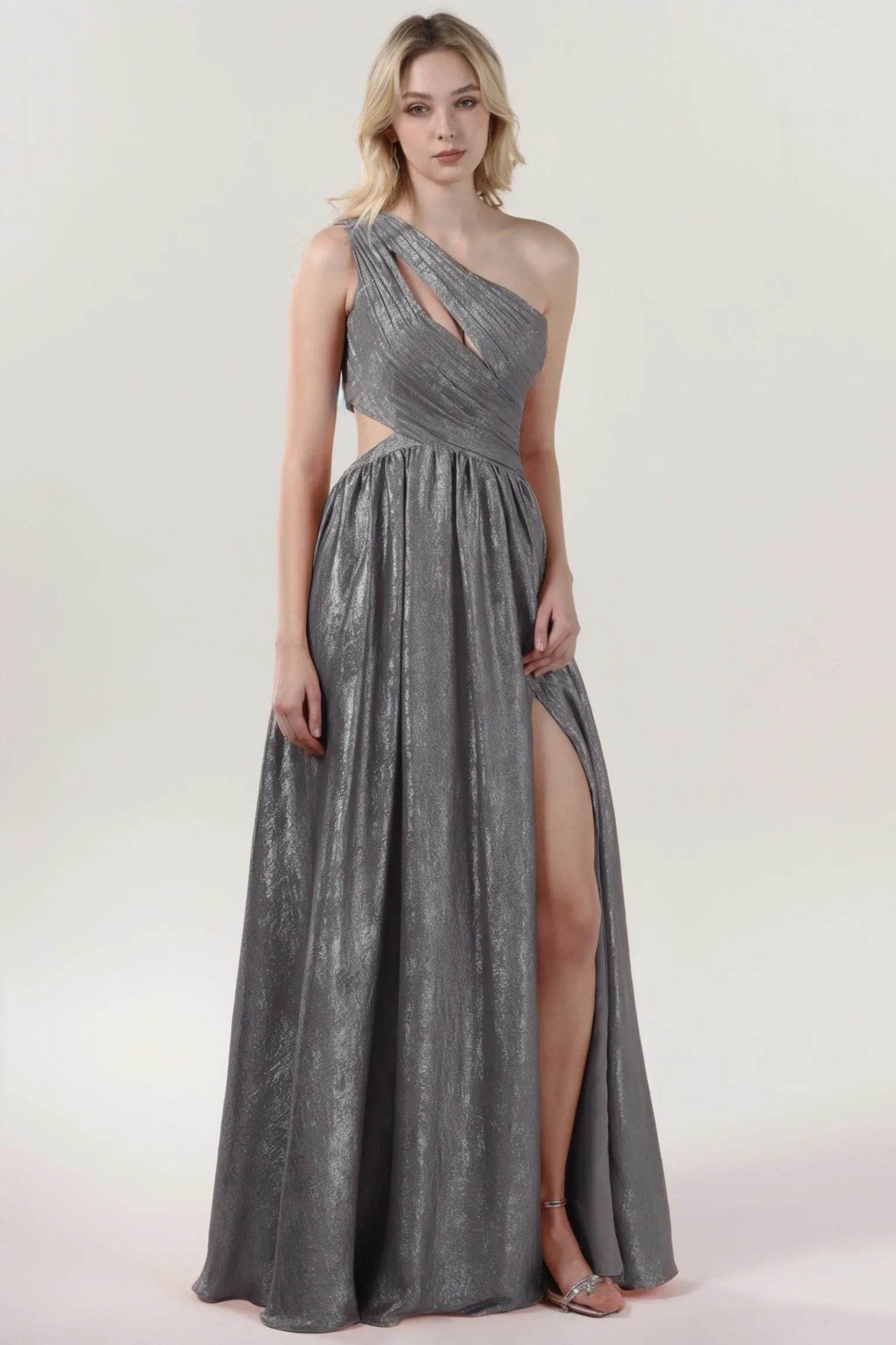 A-Line Maxi Metallic Formal Dress CS0642 - COCOMELODY