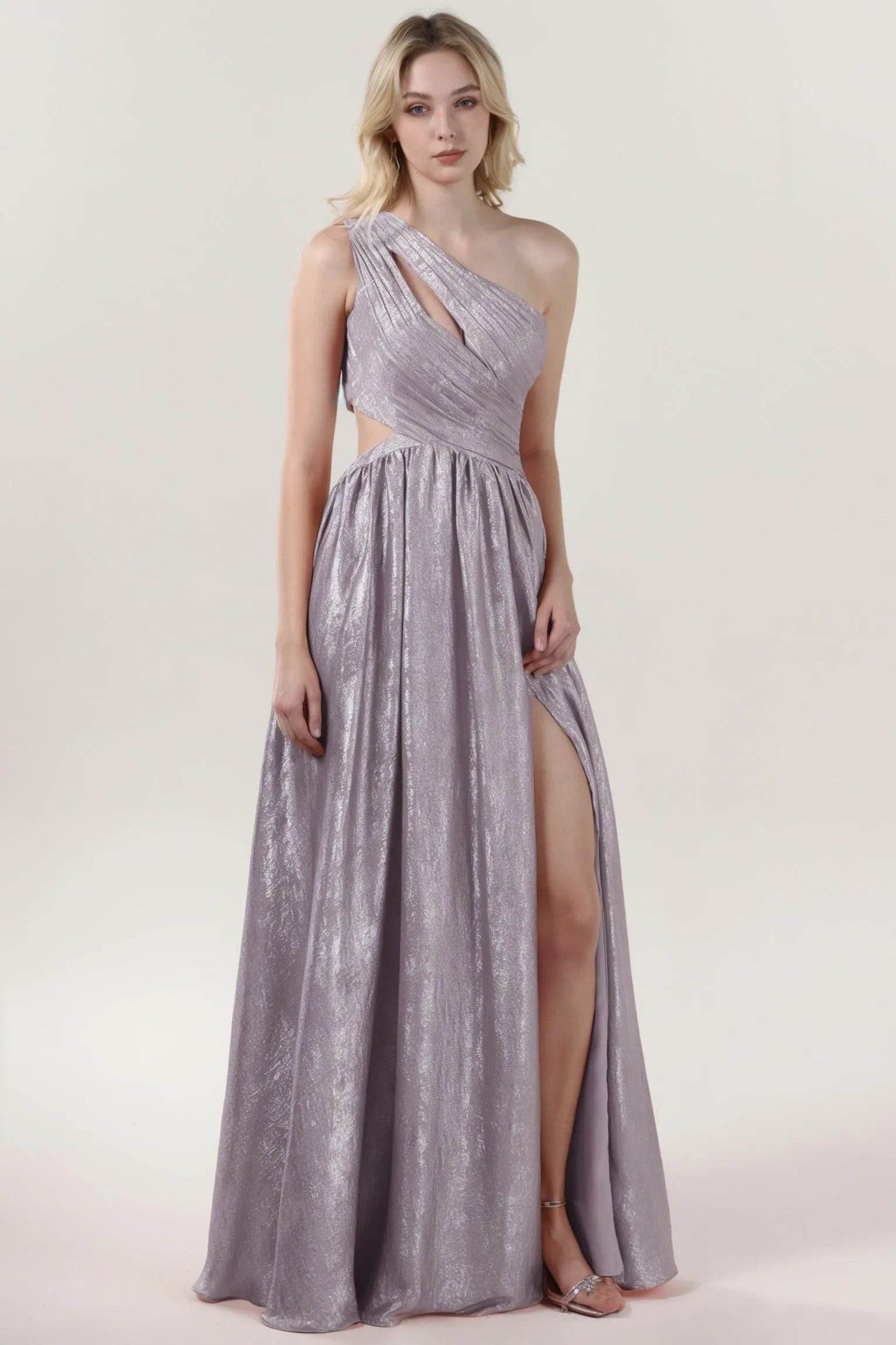 A-Line Maxi Metallic Formal Dress CS0642 - COCOMELODY