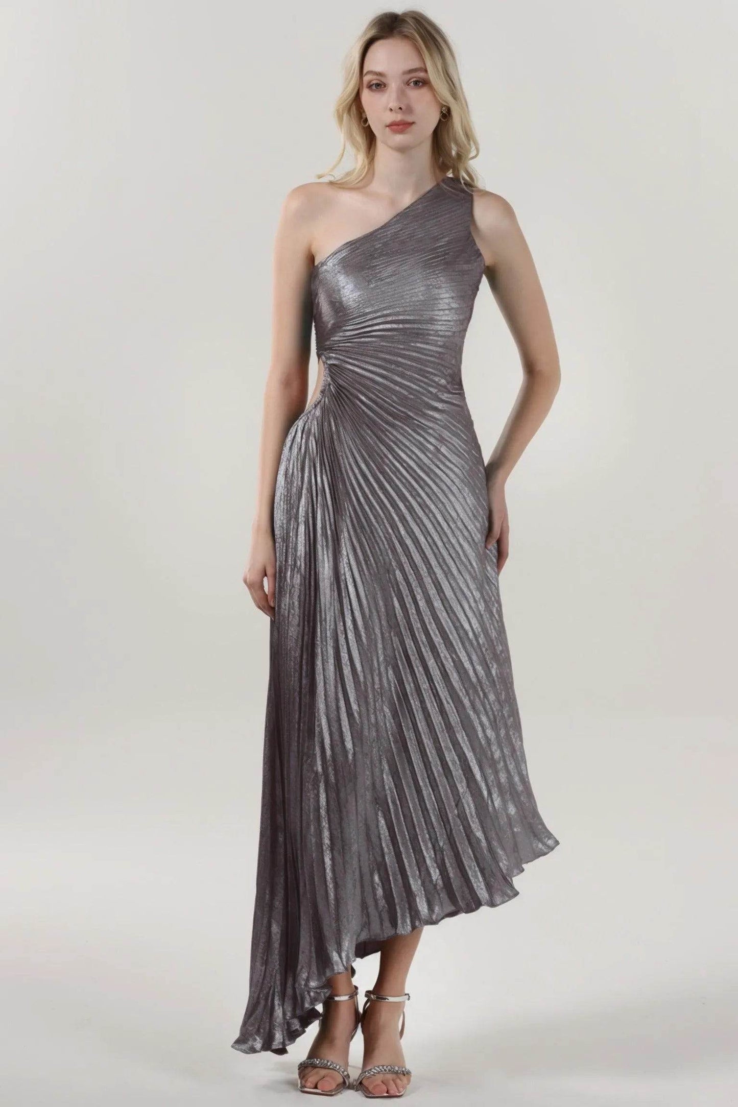 Sheath-Column Midi Metallic Formal Dress CS0644 - COCOMELODY