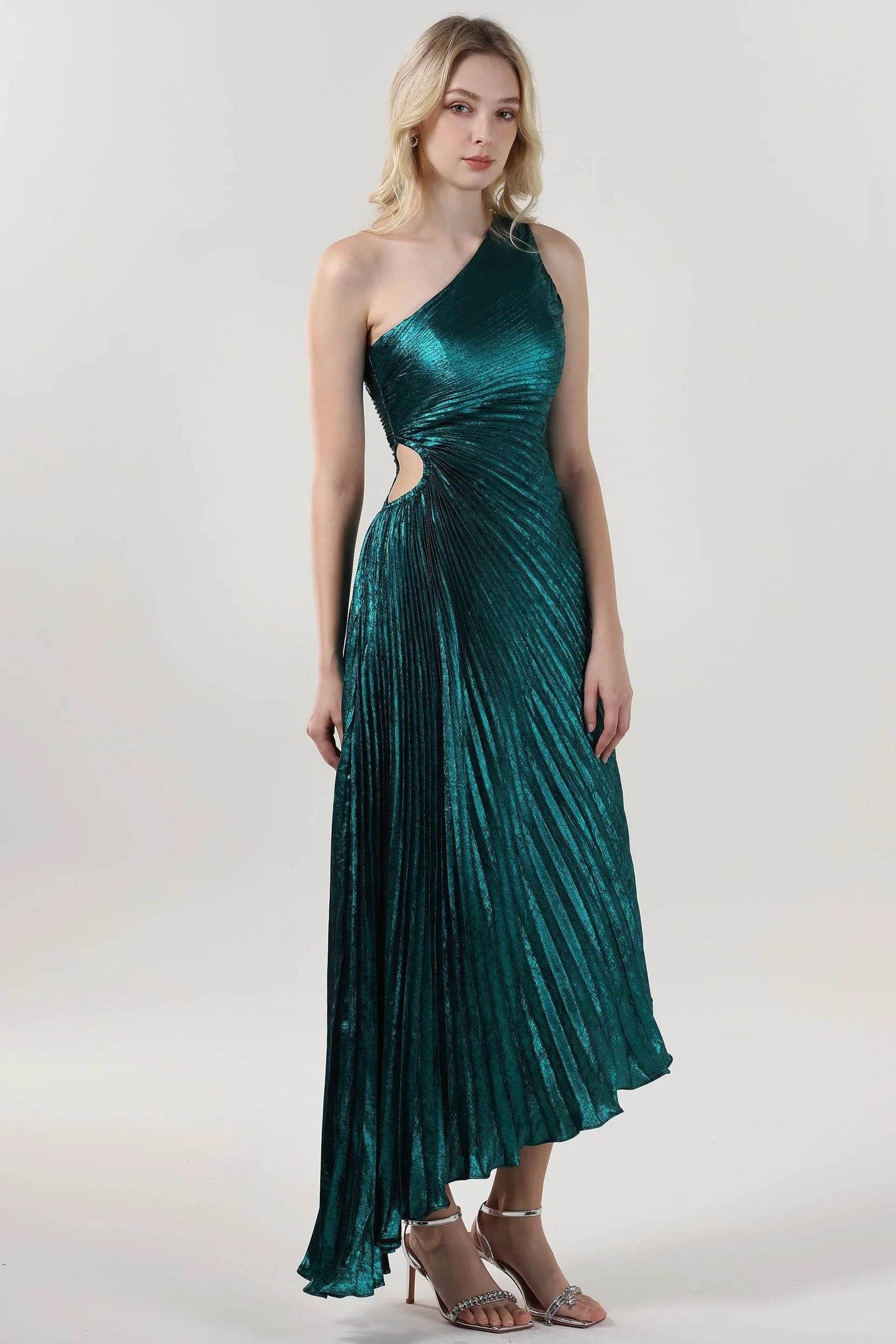 Sheath-Column Midi Metallic Formal Dress CS0644 - COCOMELODY