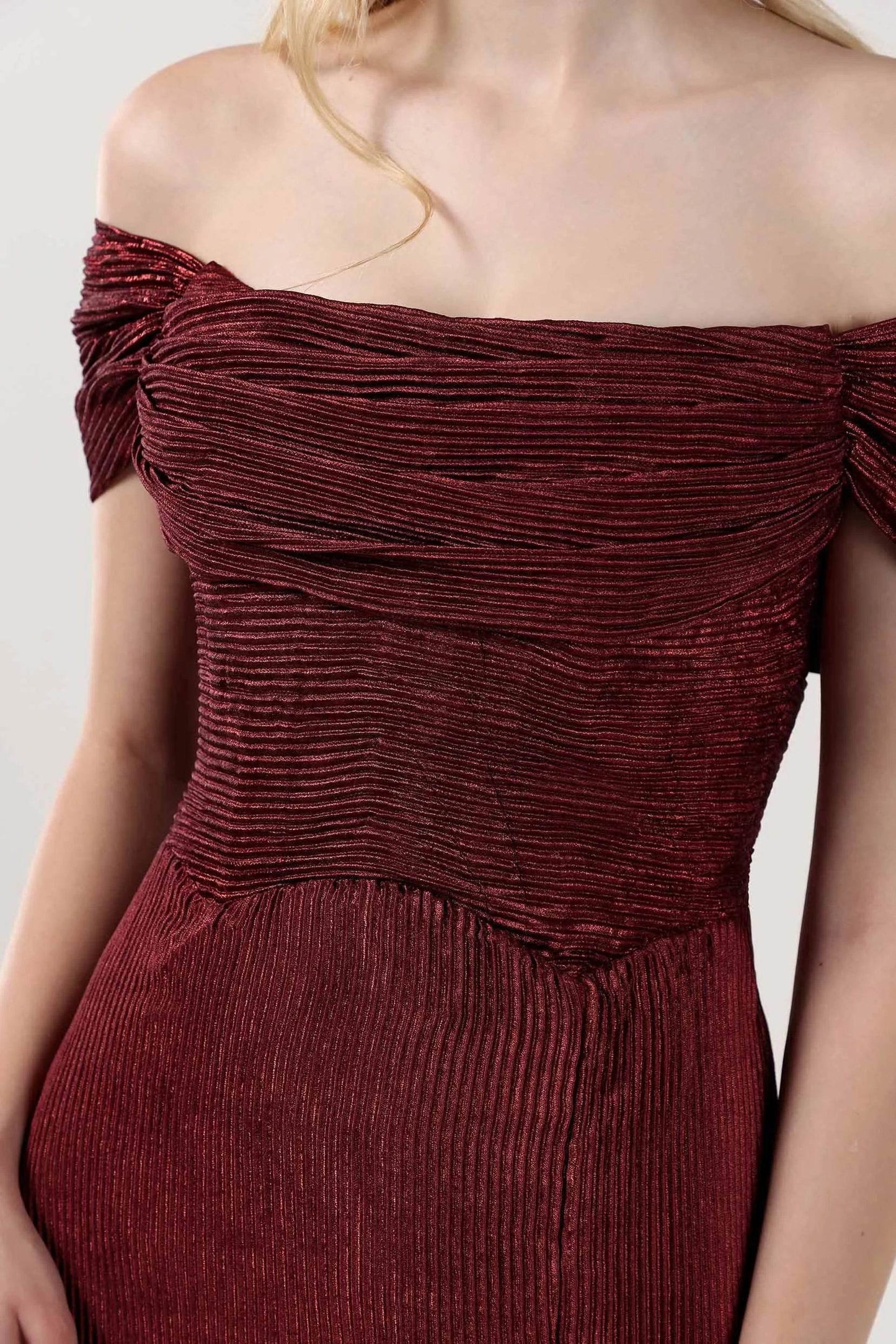 Sheath-Column Maxi Metallic Formal Dress CS0645 - COCOMELODY