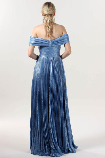 A-line Maxi Metallic Formal Dress CS0649 - COCOMELODY