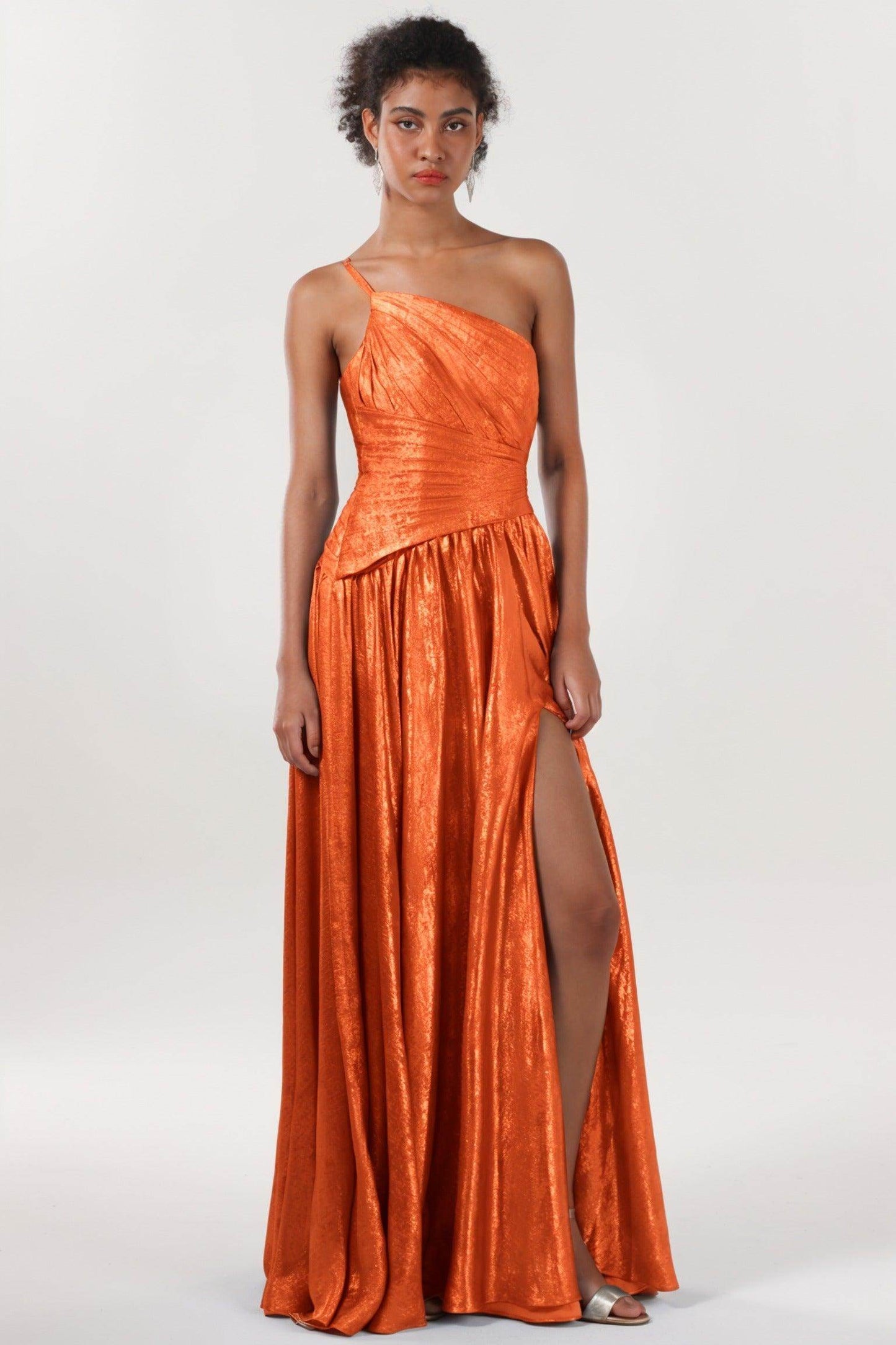 A-line Maxi Metallic Formal Dress CS0650 - COCOMELODY