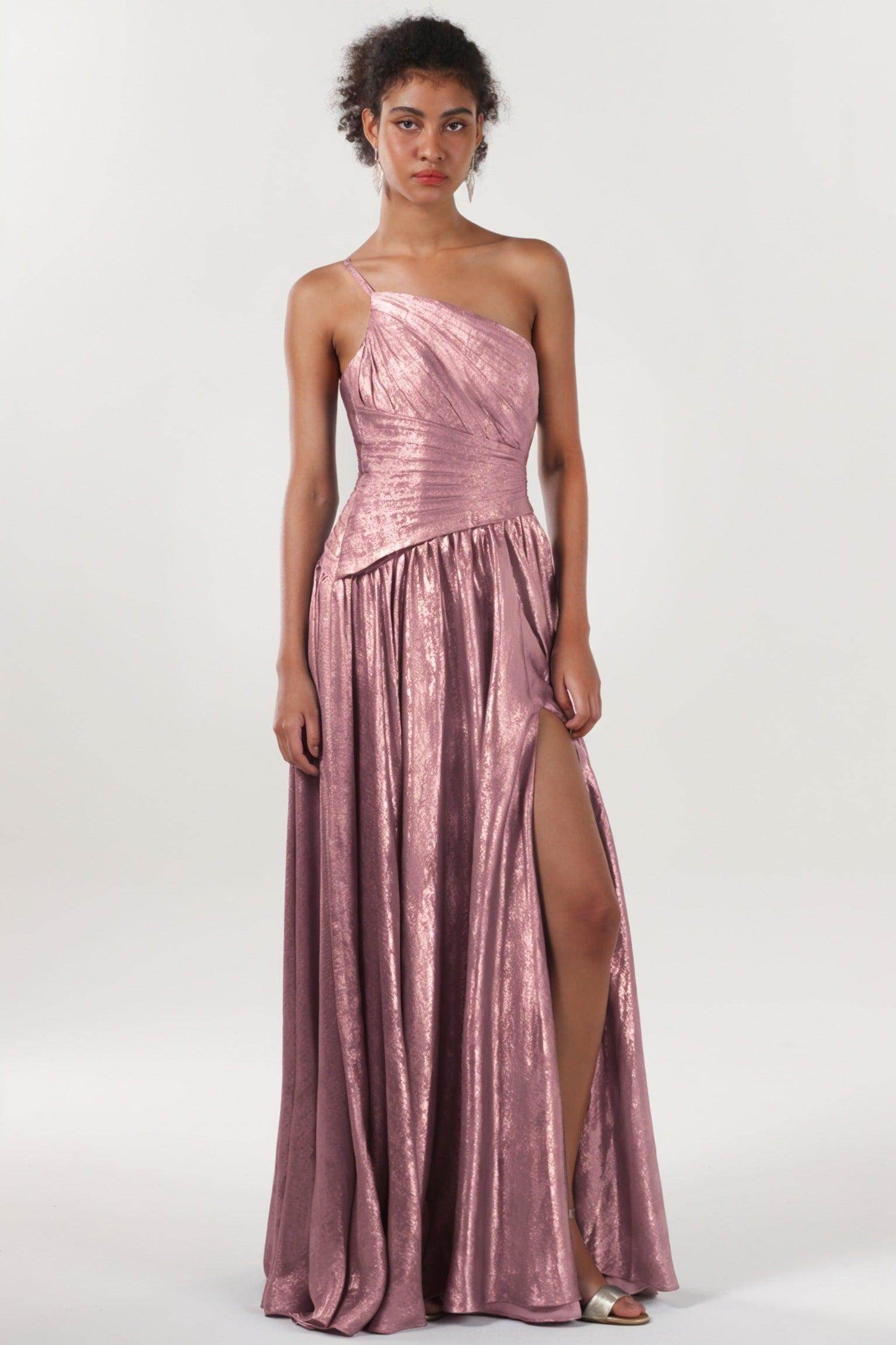 A-line Maxi Metallic Formal Dress CS0650 - COCOMELODY
