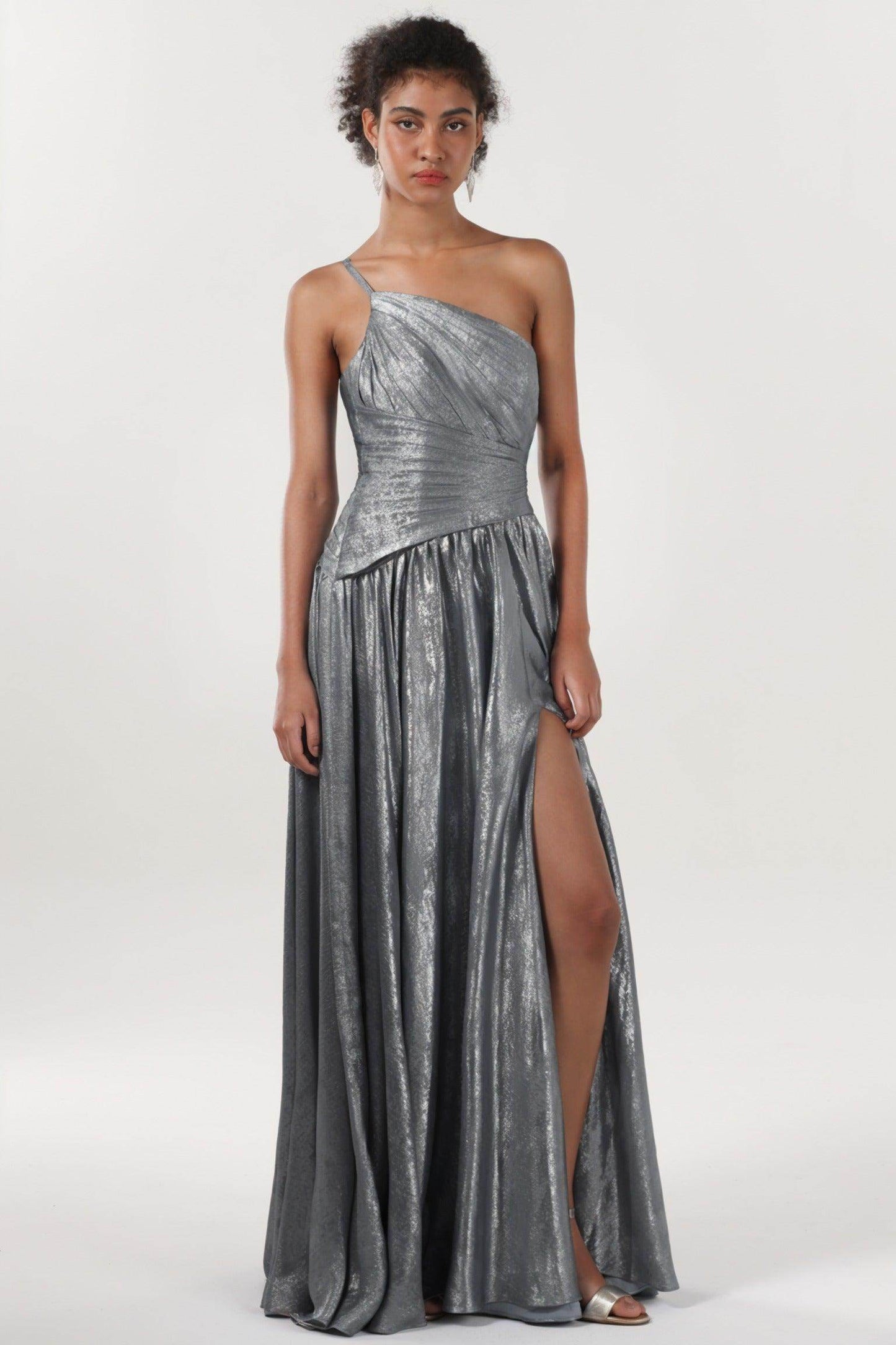 A-line Maxi Metallic Formal Dress CS0650 - COCOMELODY