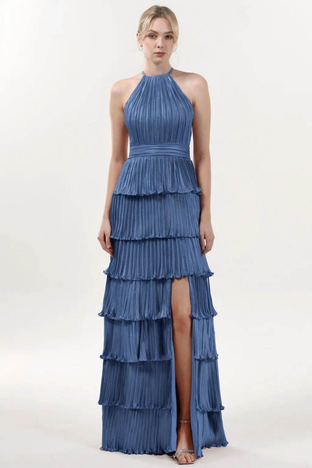 A-line Maxi Metallic Formal Dress CS0652 - COCOMELODY