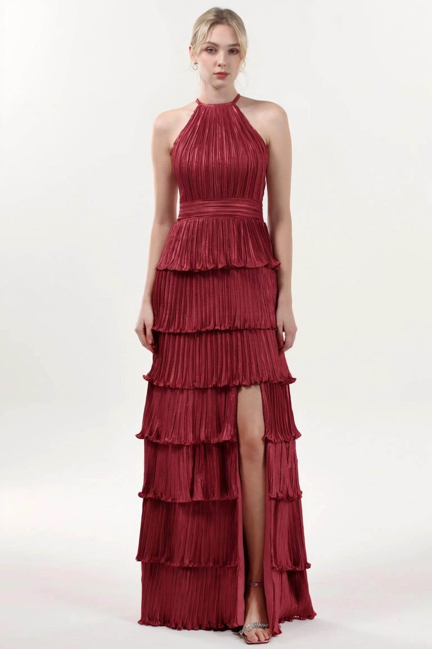 A-line Maxi Metallic Formal Dress CS0652 - COCOMELODY