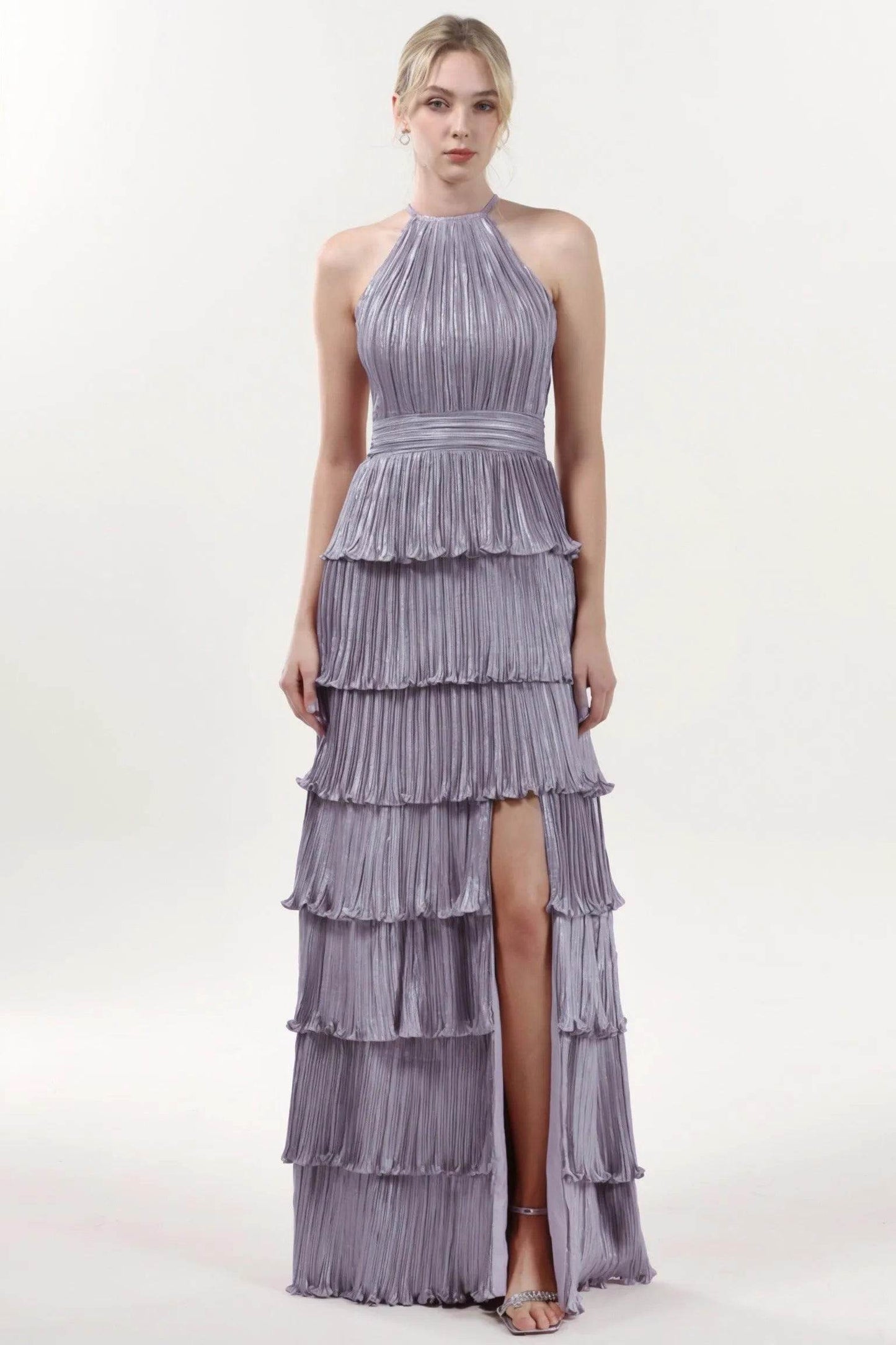 A-line Maxi Metallic Formal Dress CS0652 - COCOMELODY
